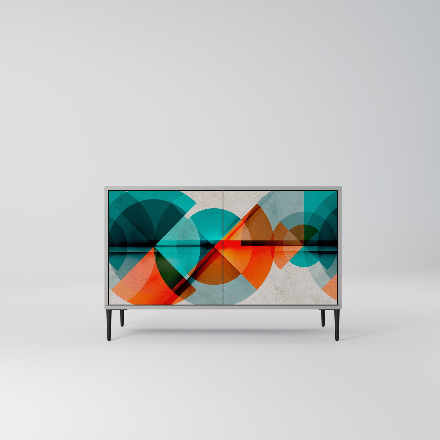CIRCULAR RHAPSODY 2-Door Sideboard in Grey Finish