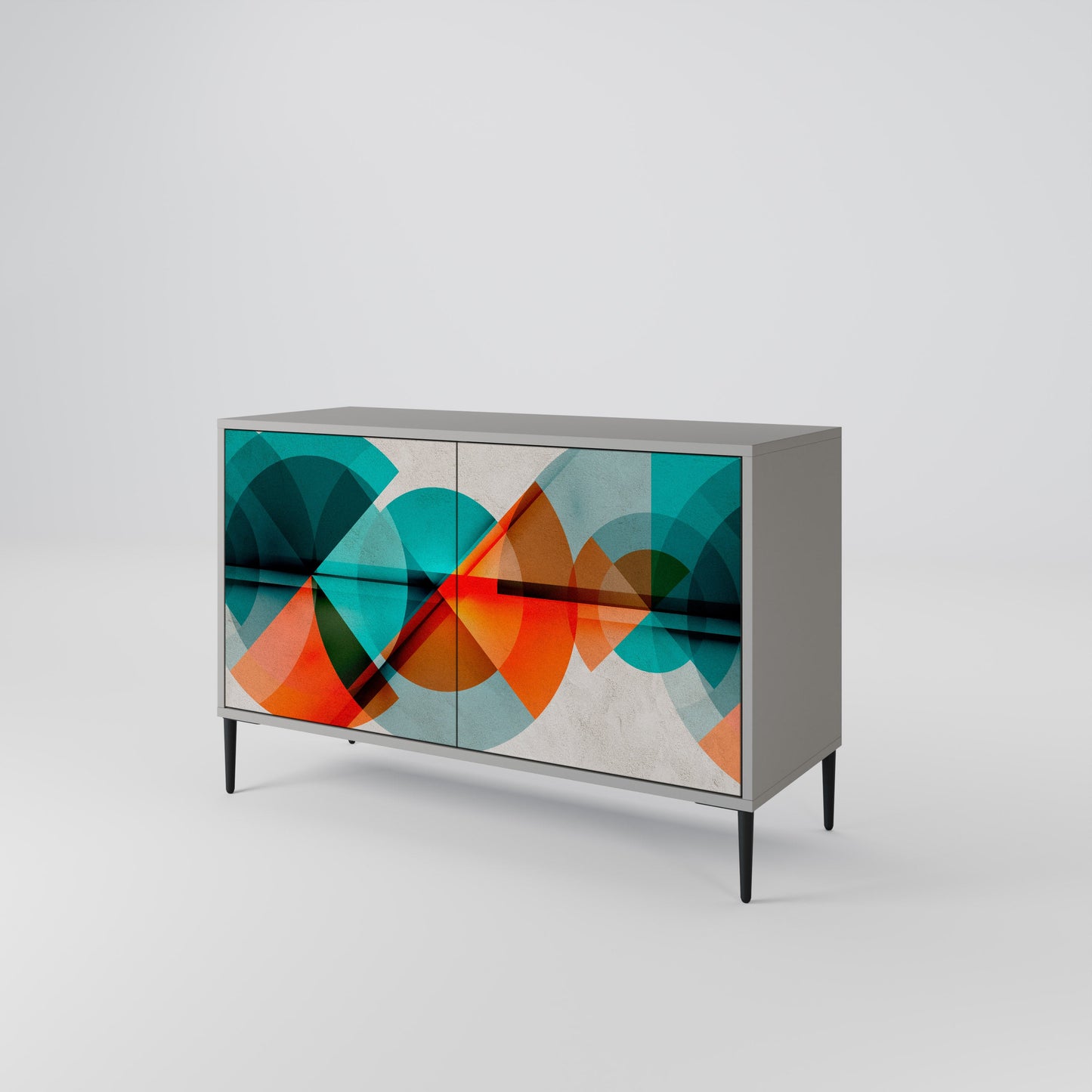 CIRCULAR RHAPSODY 2-Door Sideboard in Grey Finish