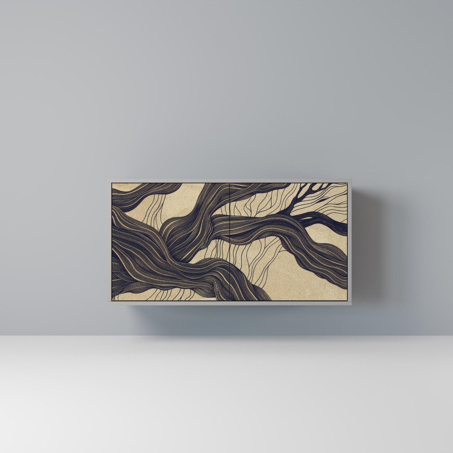 UNIFIED FRAGMENTS 2-Door Sideboard in Grey Finish