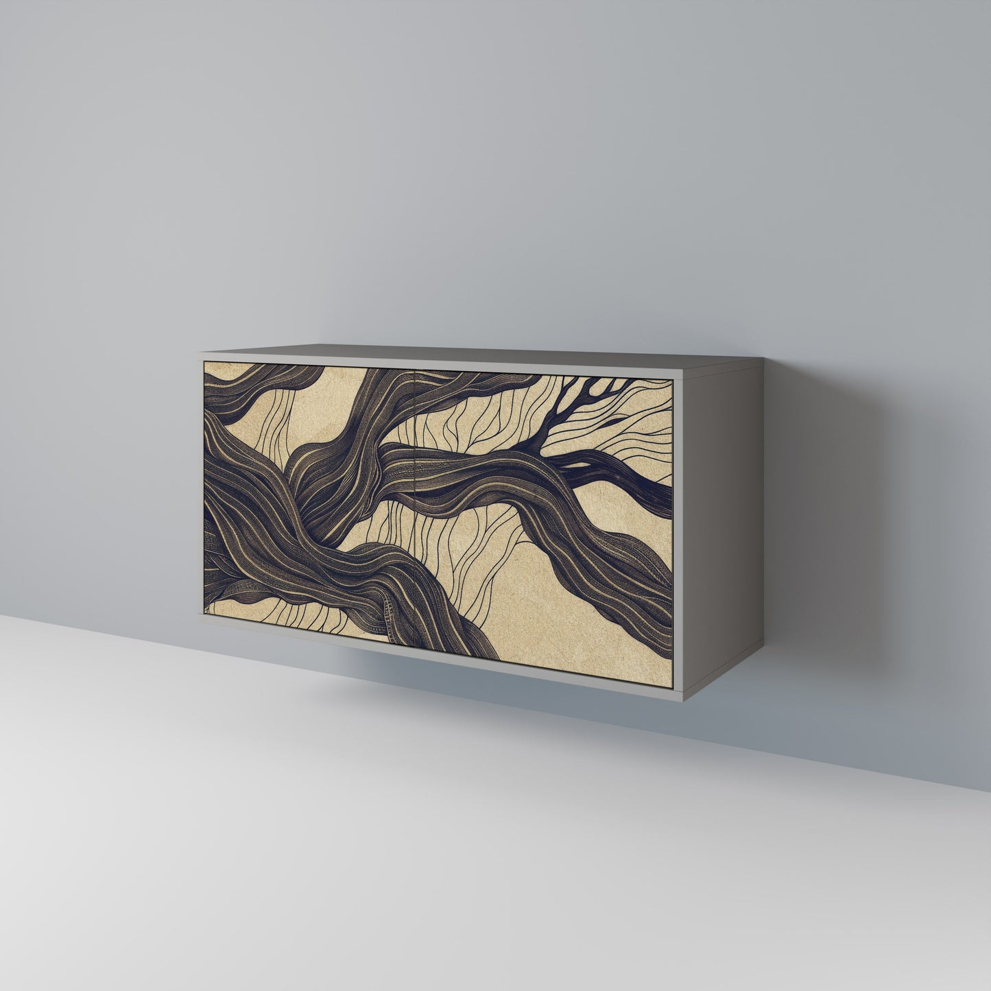 UNIFIED FRAGMENTS 2-Door Sideboard in Grey Finish