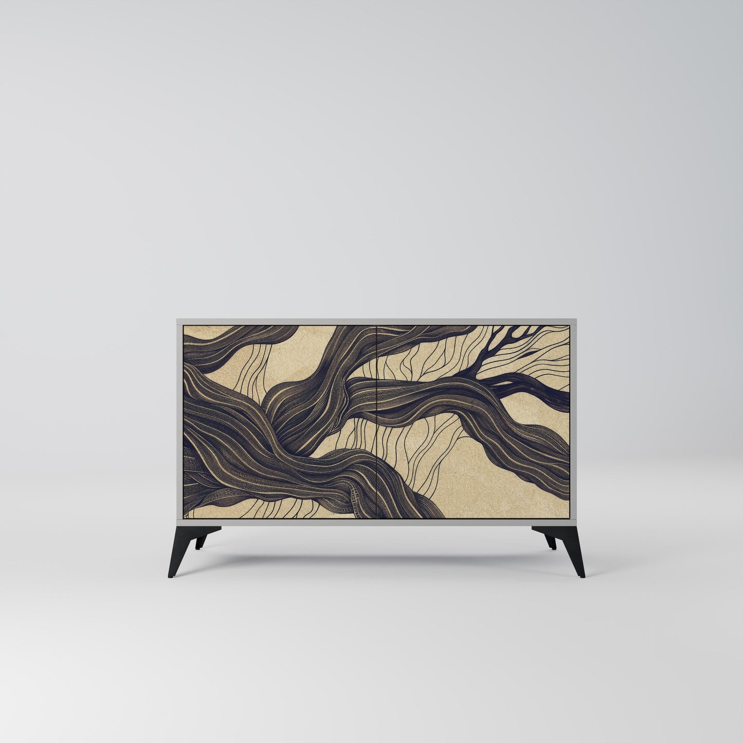 UNIFIED FRAGMENTS 2-Door Sideboard in Grey Finish