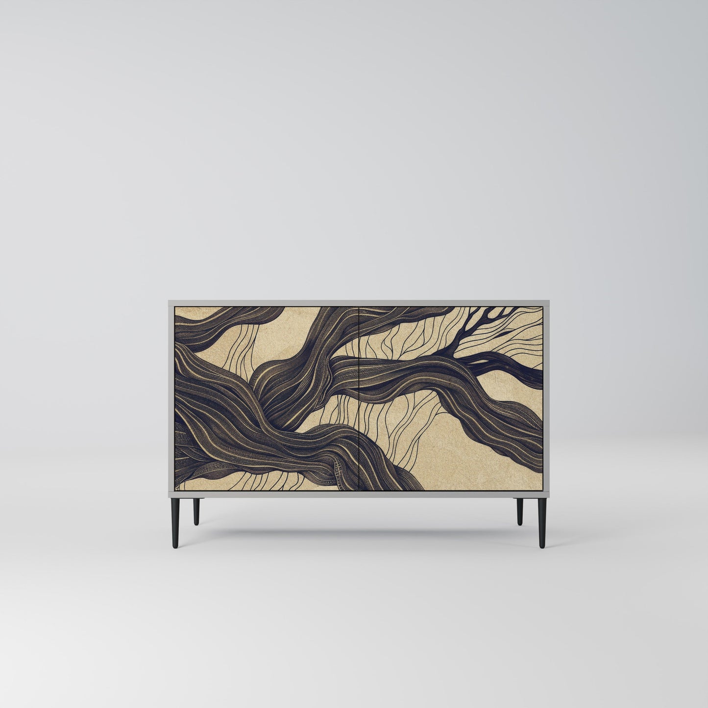 UNIFIED FRAGMENTS 2-Door Sideboard in Grey Finish