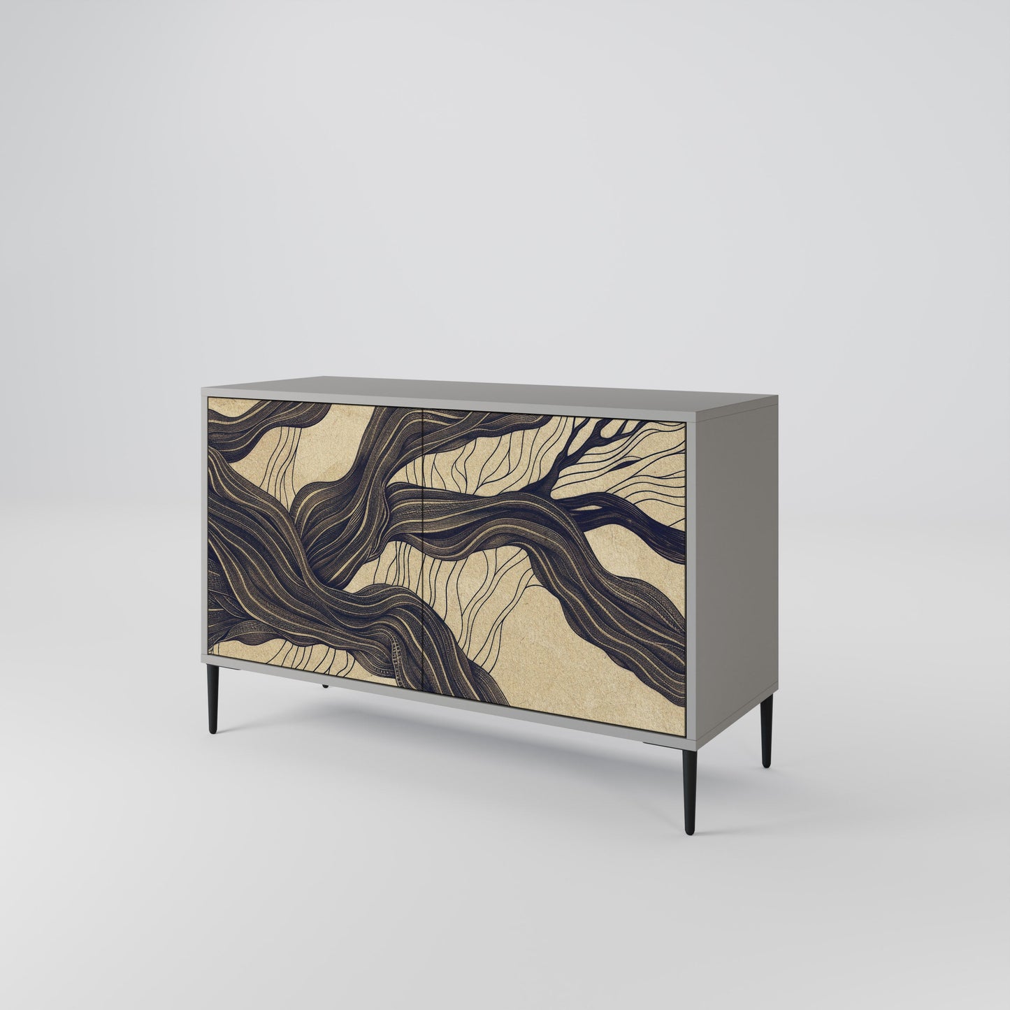 UNIFIED FRAGMENTS 2-Door Sideboard in Grey Finish