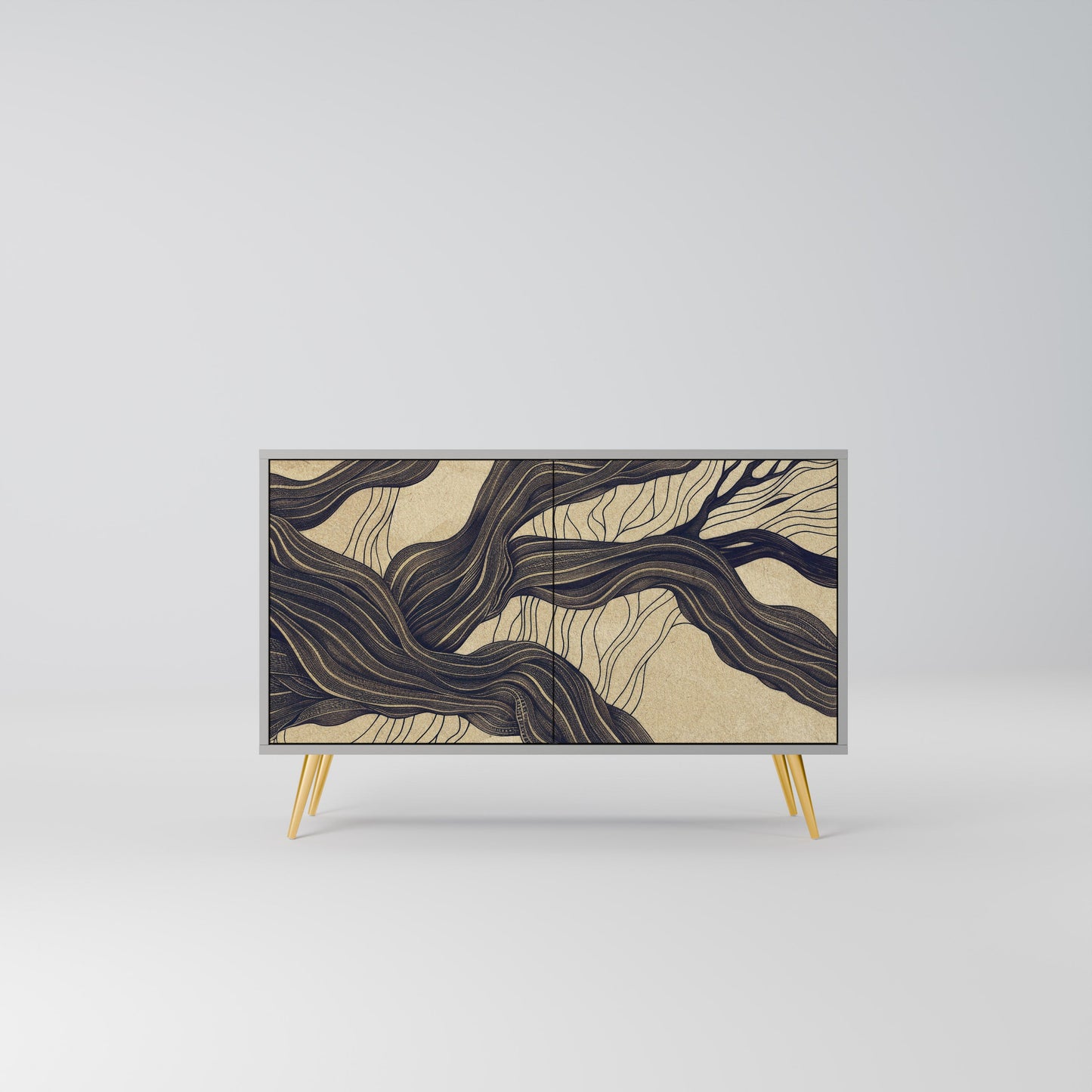 UNIFIED FRAGMENTS 2-Door Sideboard in Grey Finish
