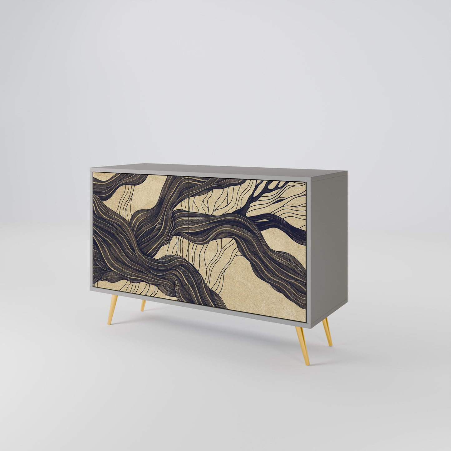 UNIFIED FRAGMENTS 2-Door Sideboard in Grey Finish