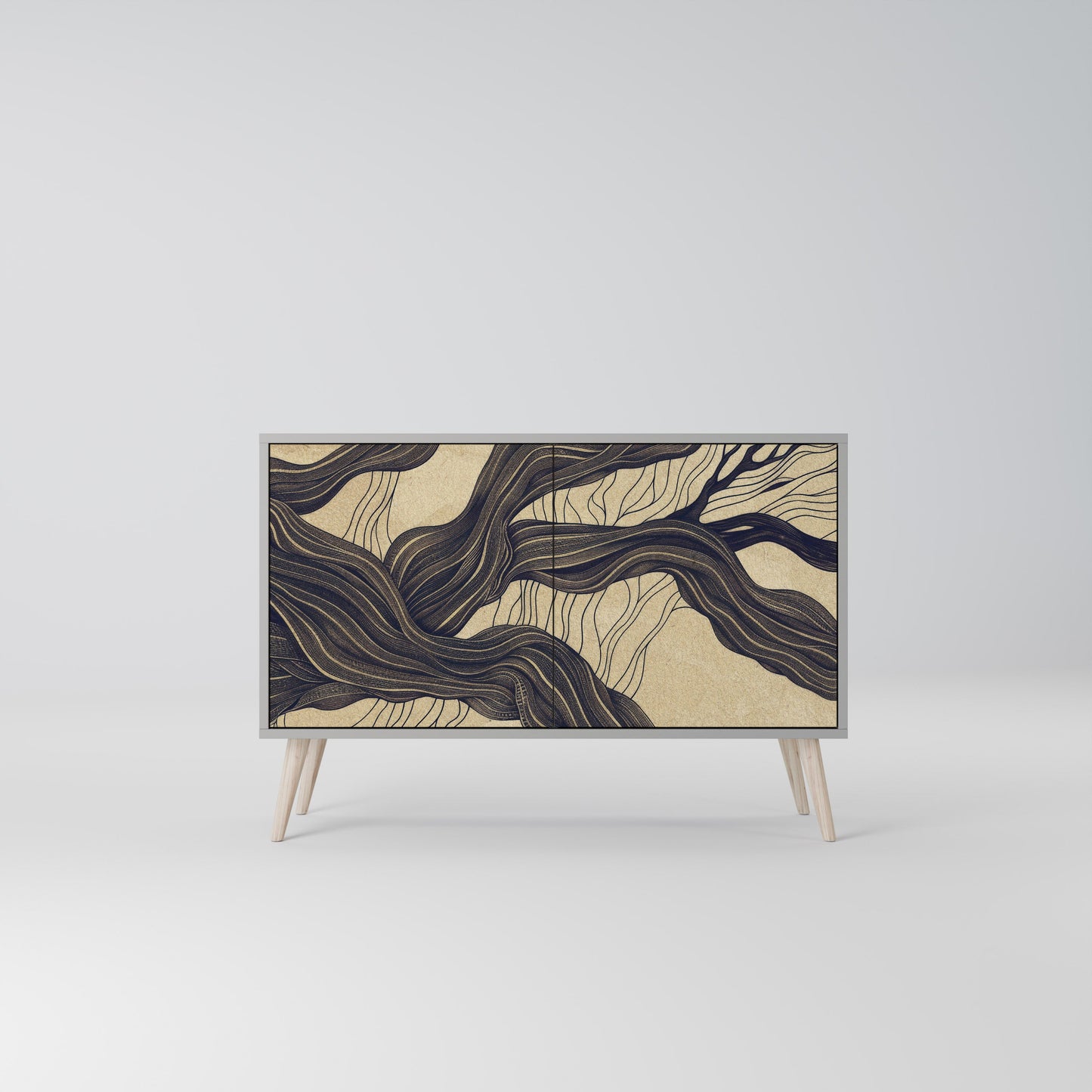 UNIFIED FRAGMENTS 2-Door Sideboard in Grey Finish