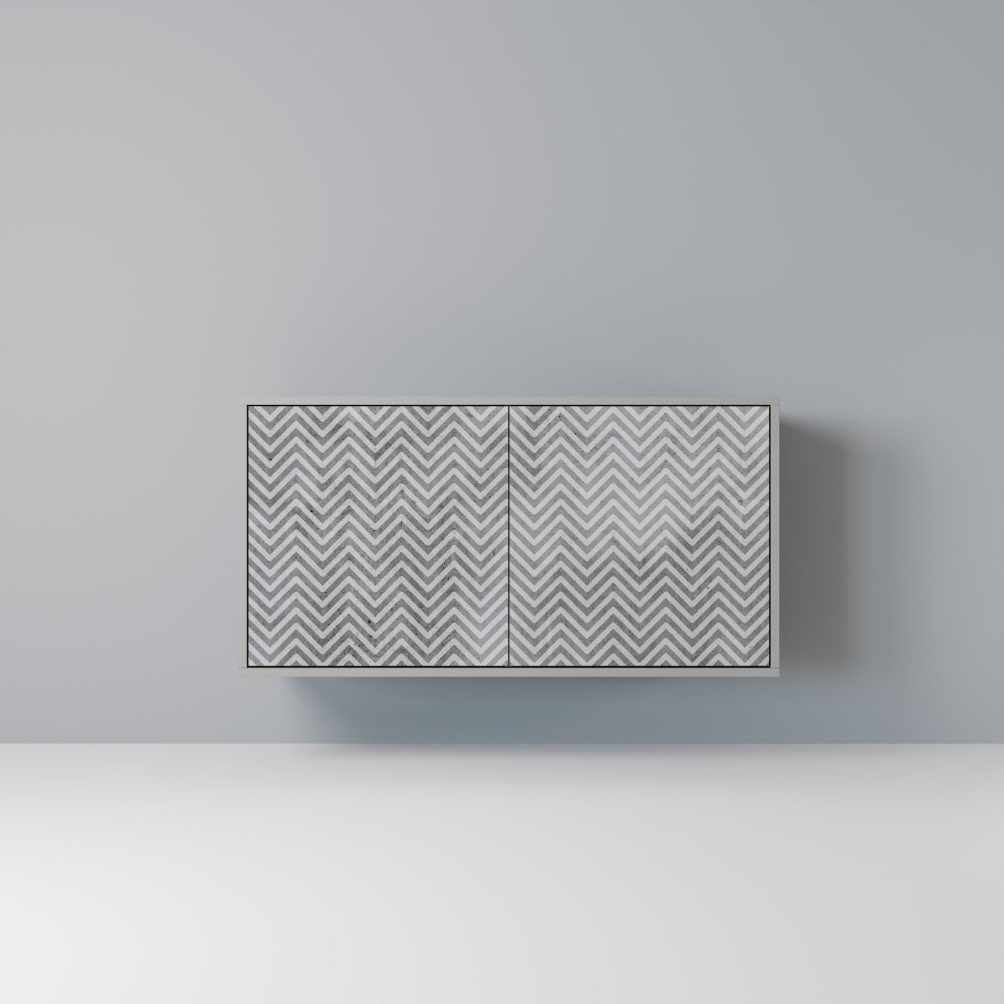 CONCRETE ZIG ZAG 2-Door Sideboard in Grey Finish