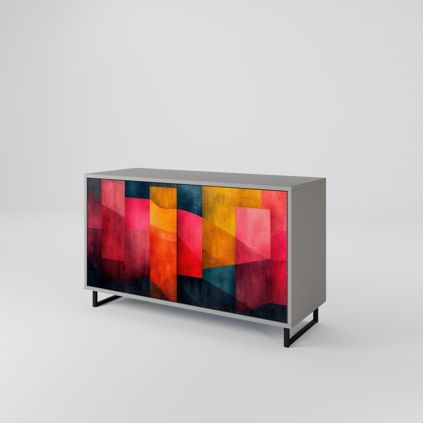 COLORFUL SOUNDS 2-Door Sideboard in Grey Finish