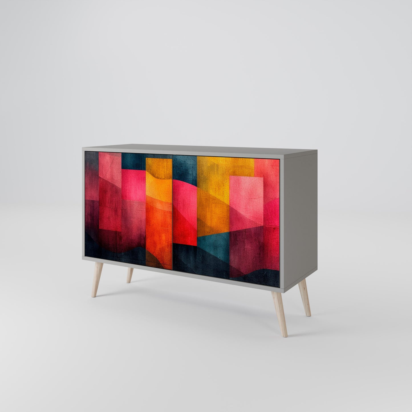 COLORFUL SOUNDS 2-Door Sideboard in Grey Finish
