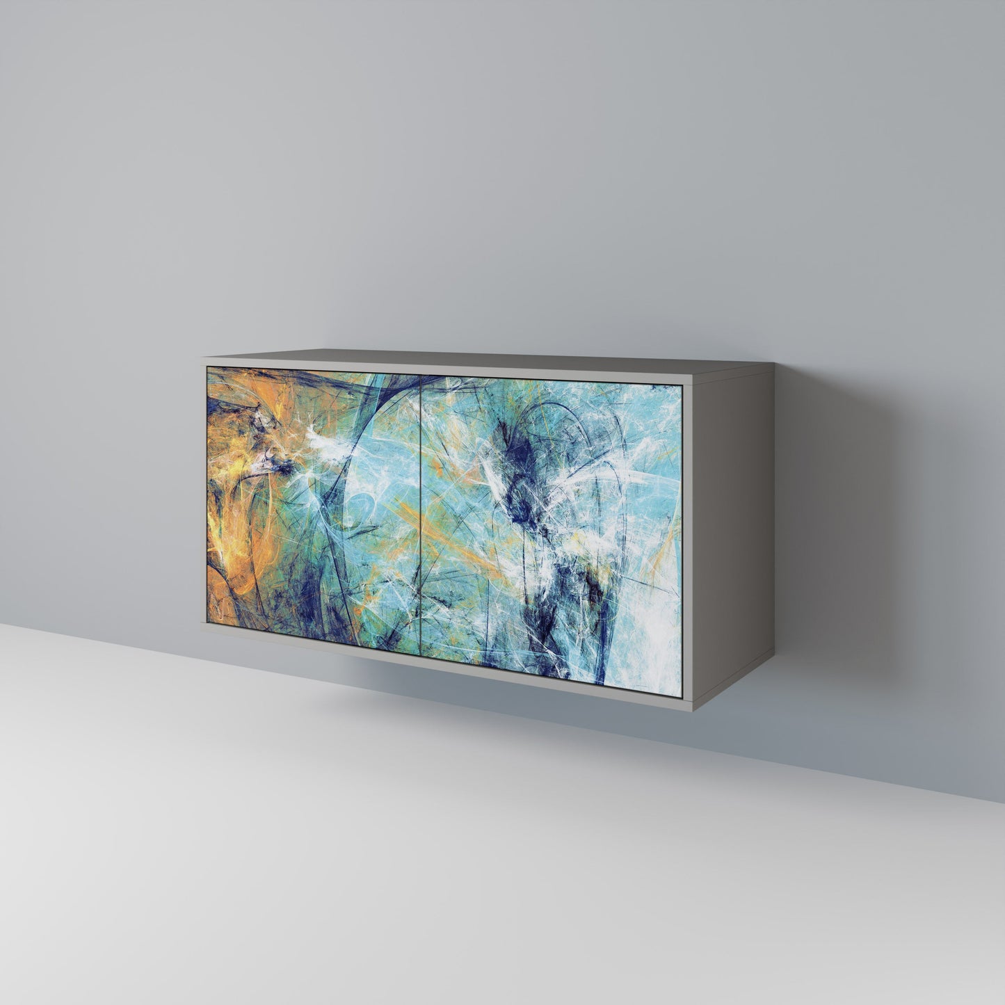 ABSTRACT THOUGHTS 2-Door Sideboard in Grey Finish