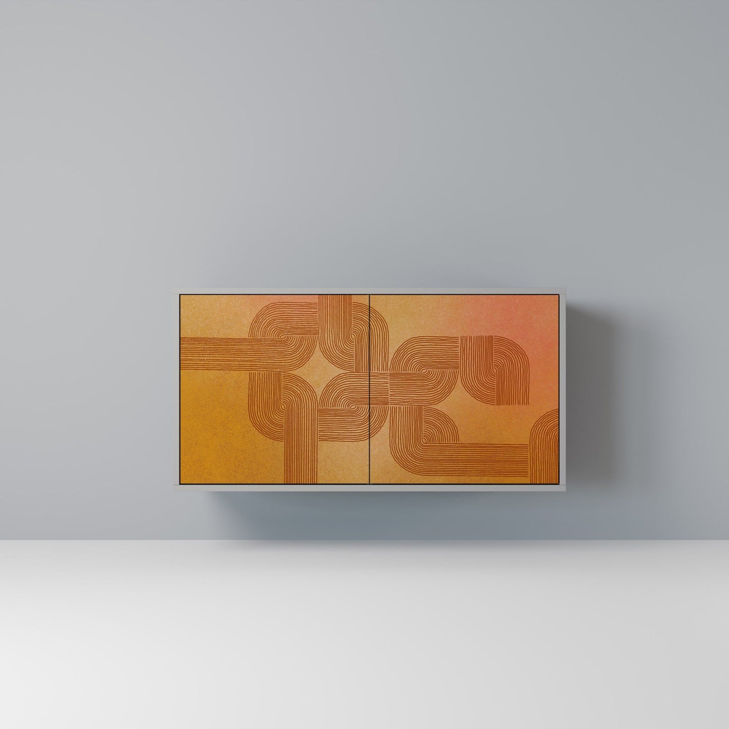 Credenza a 2 ante con finitura grigia STRENGTHENING RELATION