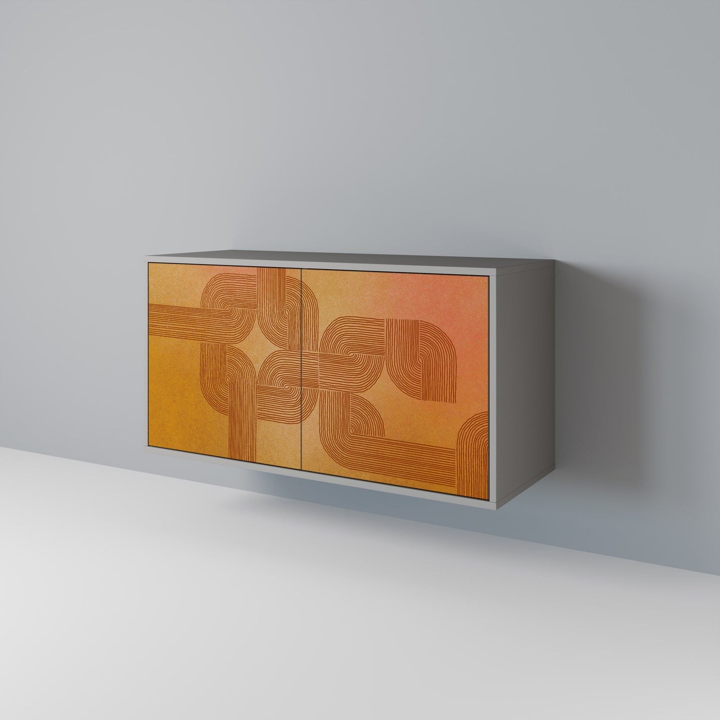 Credenza a 2 ante con finitura grigia STRENGTHENING RELATION