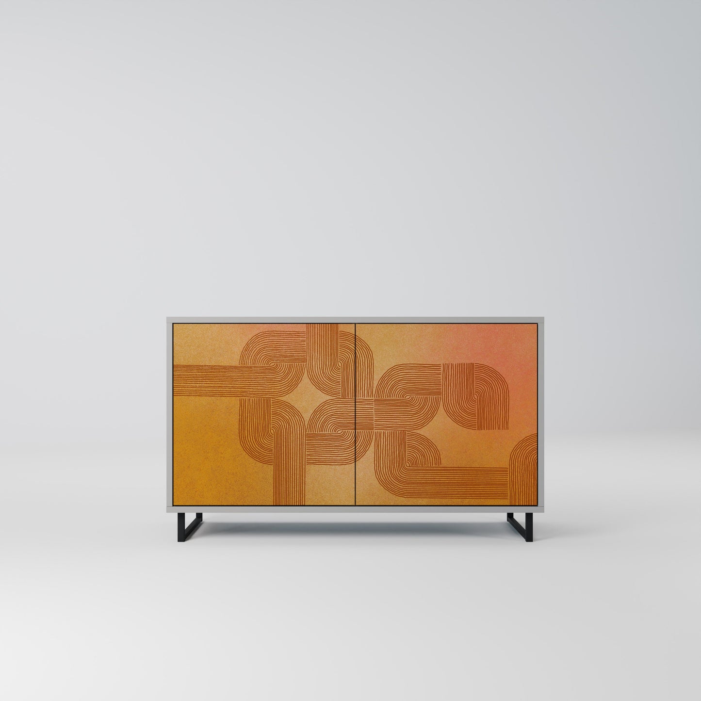 Credenza a 2 ante con finitura grigia STRENGTHENING RELATION
