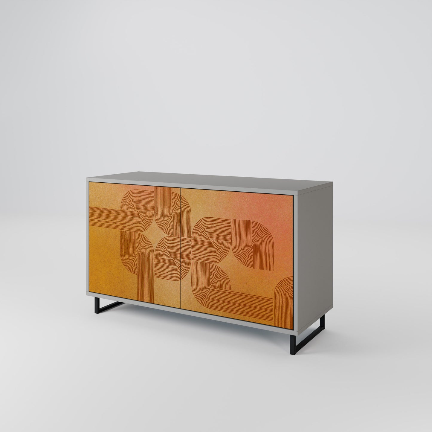 Credenza a 2 ante con finitura grigia STRENGTHENING RELATION