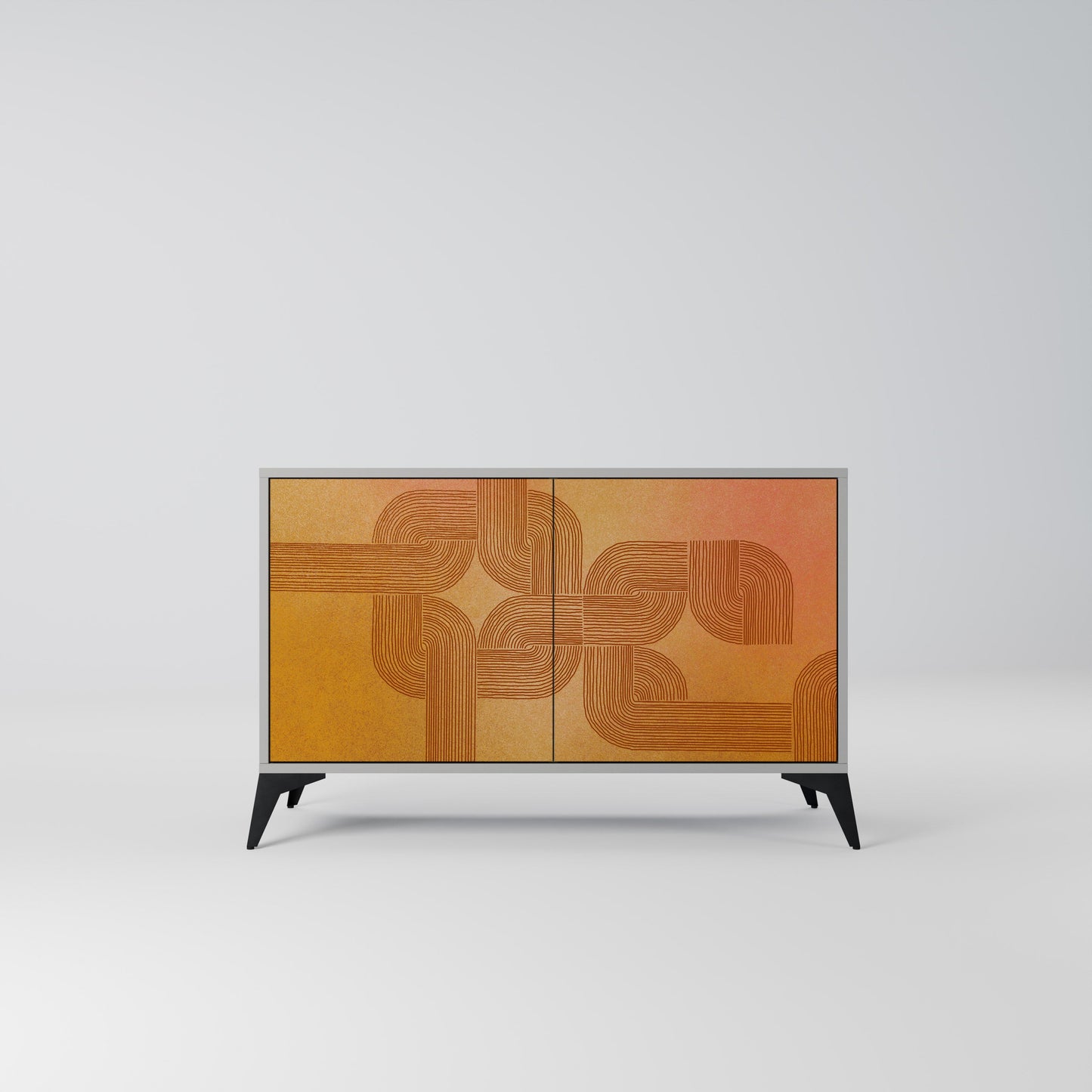 Credenza a 2 ante con finitura grigia STRENGTHENING RELATION