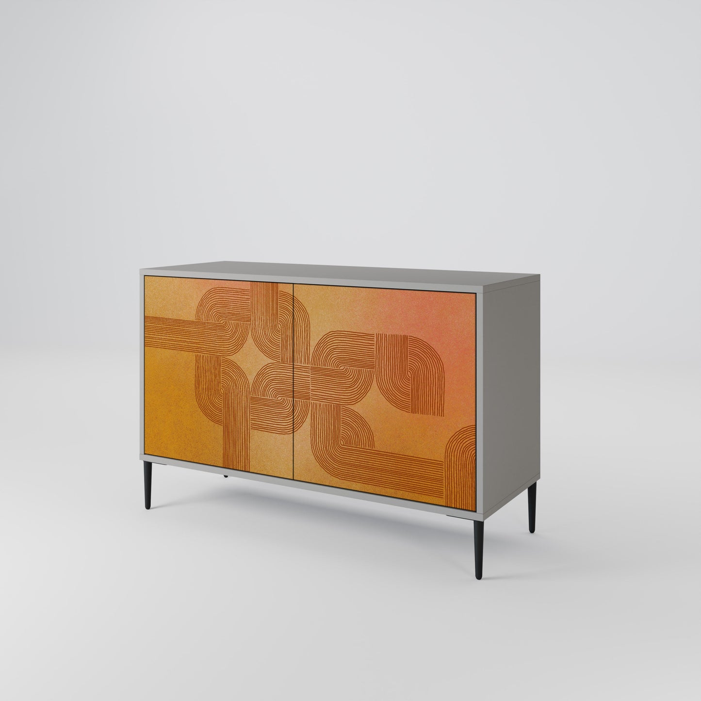 Credenza a 2 ante con finitura grigia STRENGTHENING RELATION