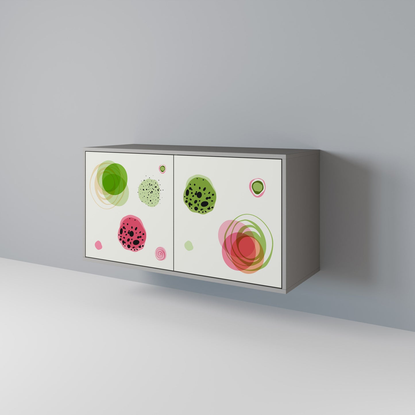 COLORFUL COSMOS 2-Door Sideboard in Grey Finish