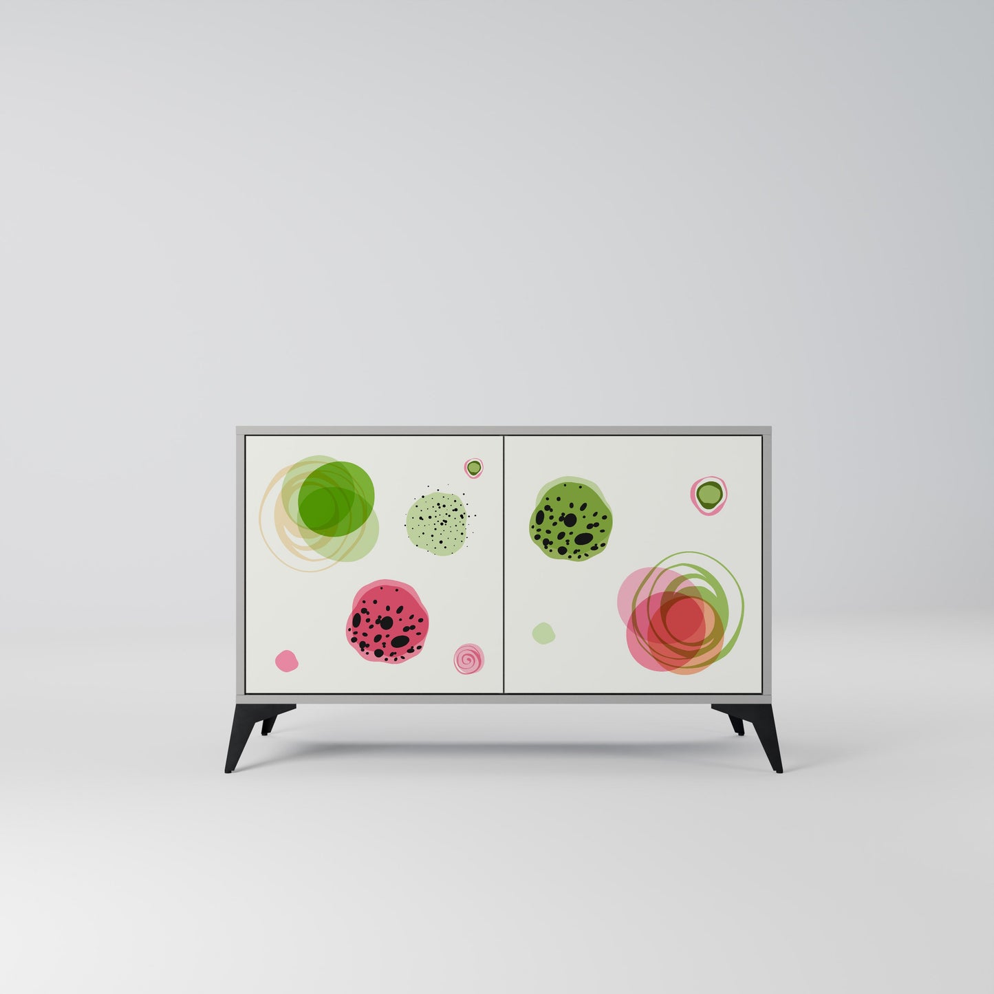 COLORFUL COSMOS 2-Door Sideboard in Grey Finish