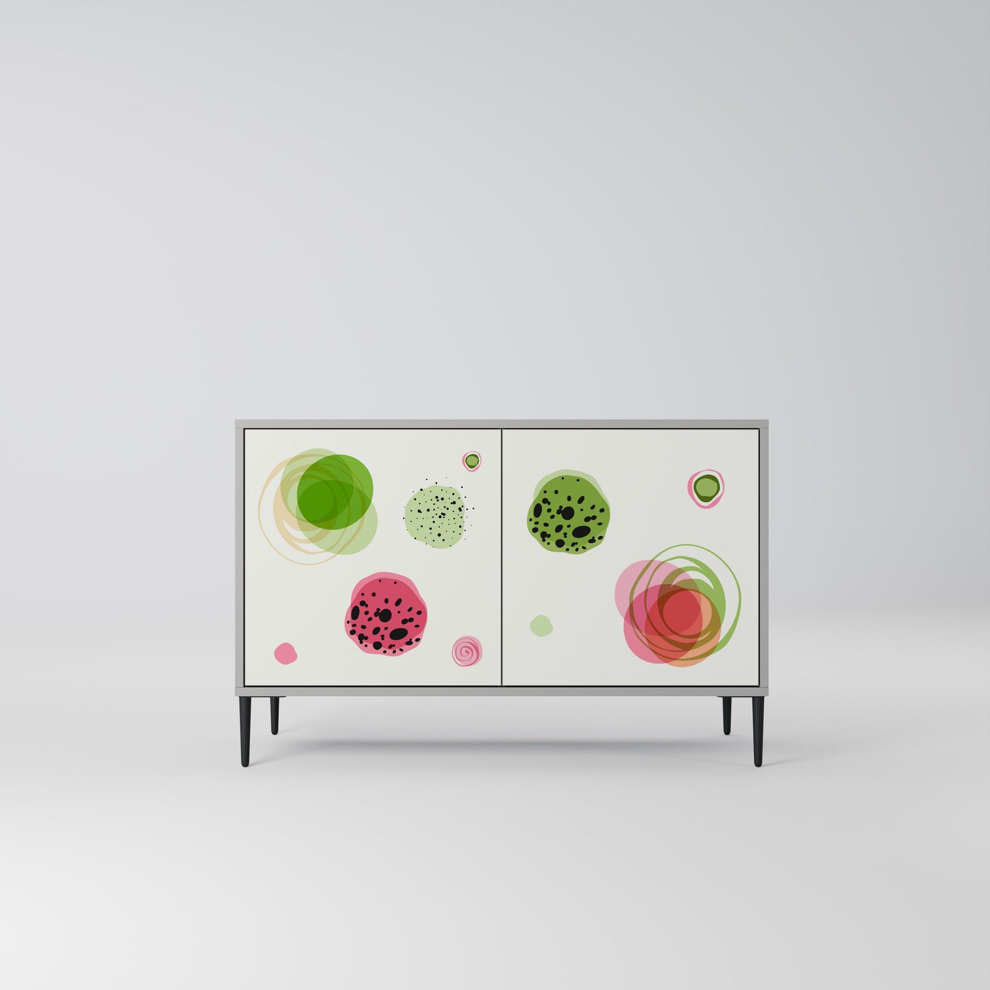 COLORFUL COSMOS 2-Door Sideboard in Grey Finish