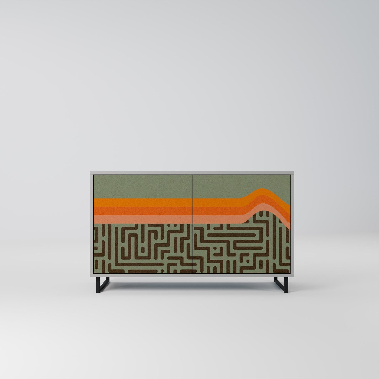 SIMPLE SOLUTIONS 2-Door Sideboard in Grey Finish