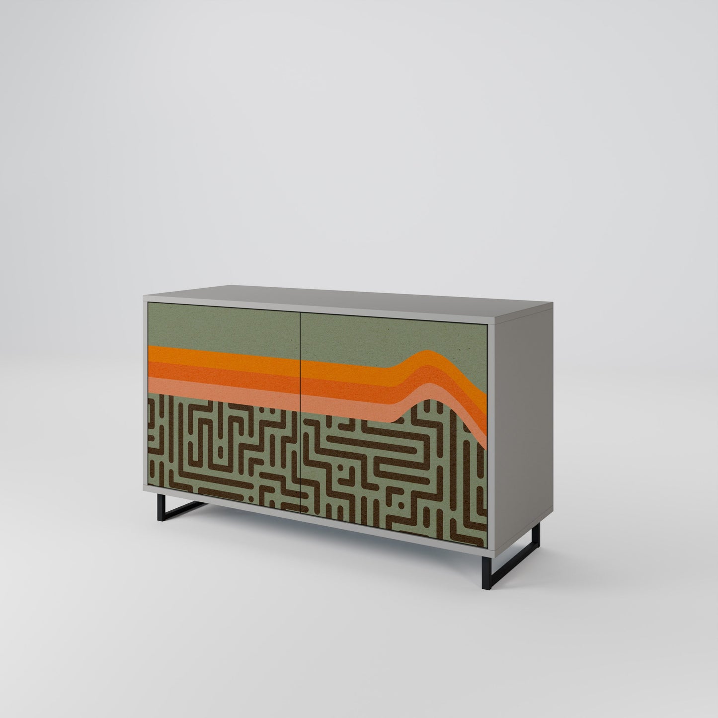 SIMPLE SOLUTIONS 2-Door Sideboard in Grey Finish