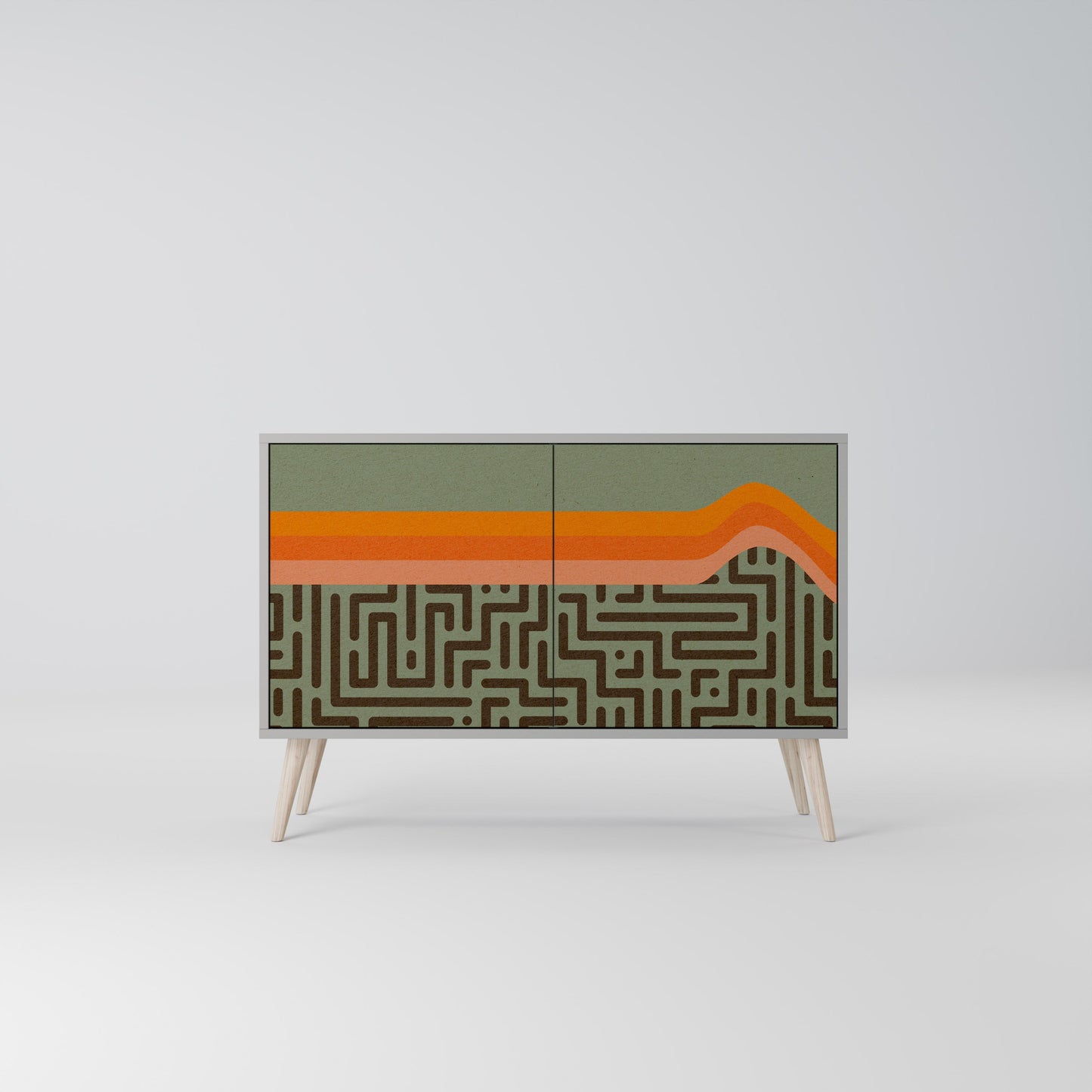 SIMPLE SOLUTIONS 2-Door Sideboard in Grey Finish