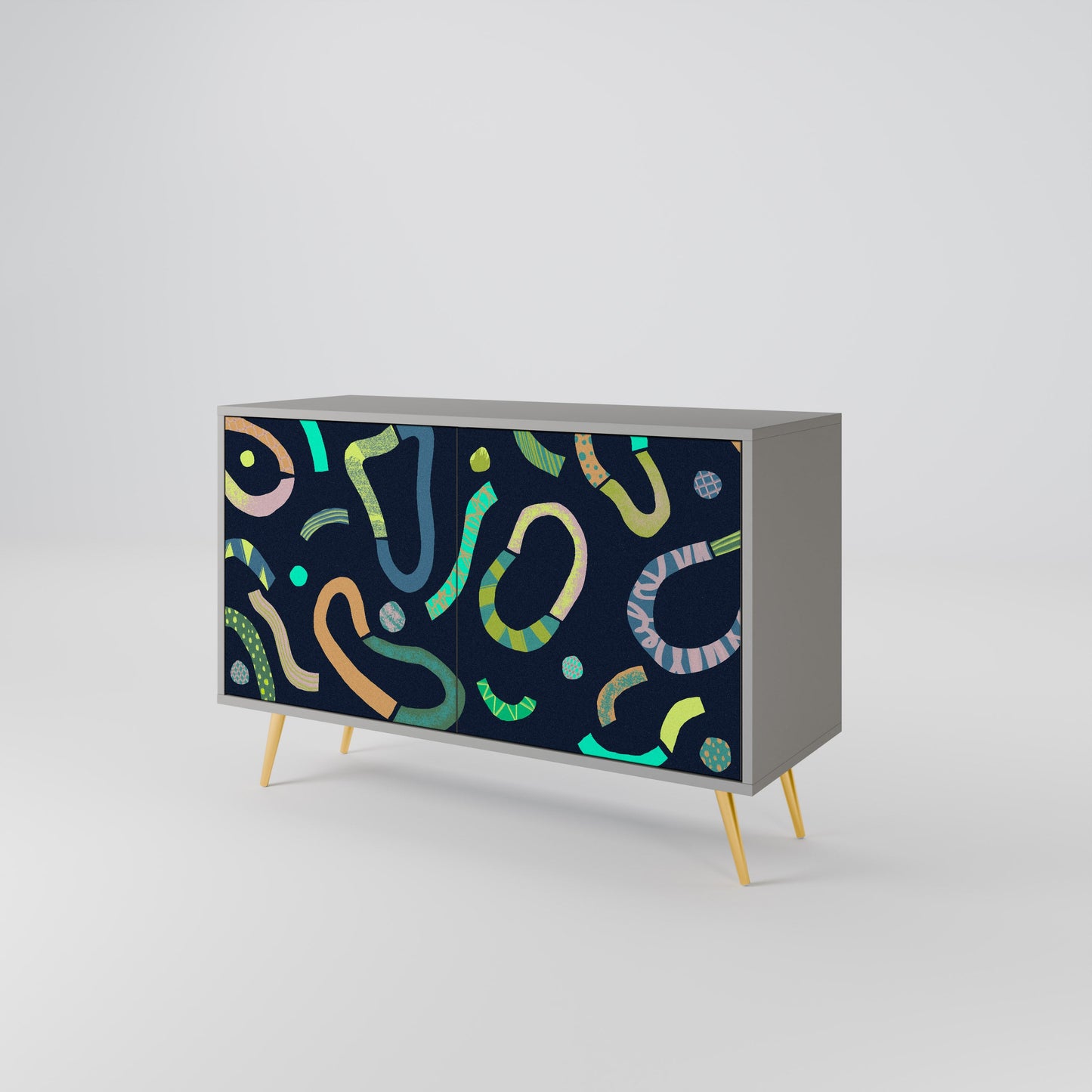 CONTRAST DANCE 2-Door Sideboard in Grey Finish