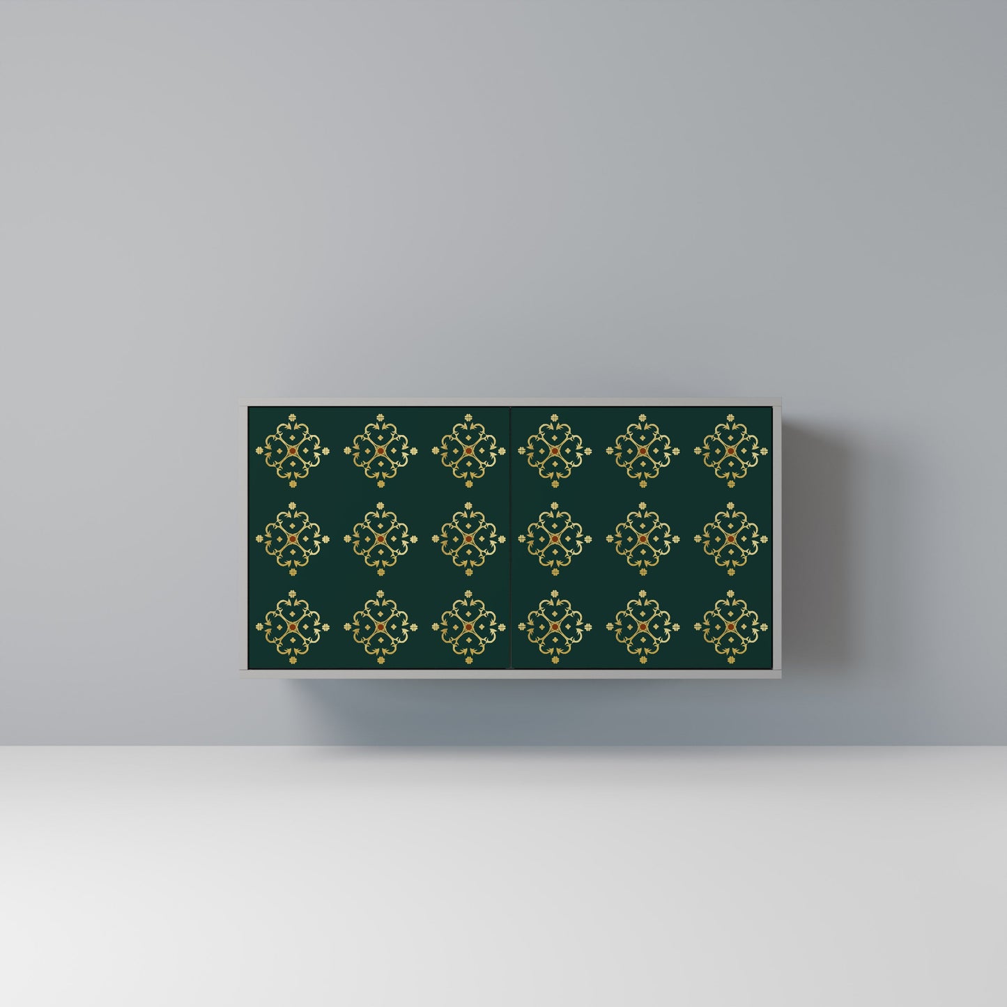 Credenza a 2 ante ROYAL MEDALLION in finitura grigia