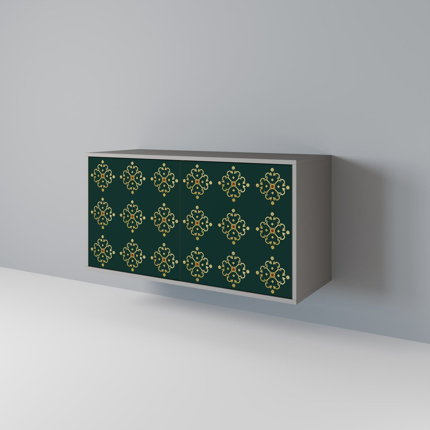 Credenza a 2 ante ROYAL MEDALLION in finitura grigia