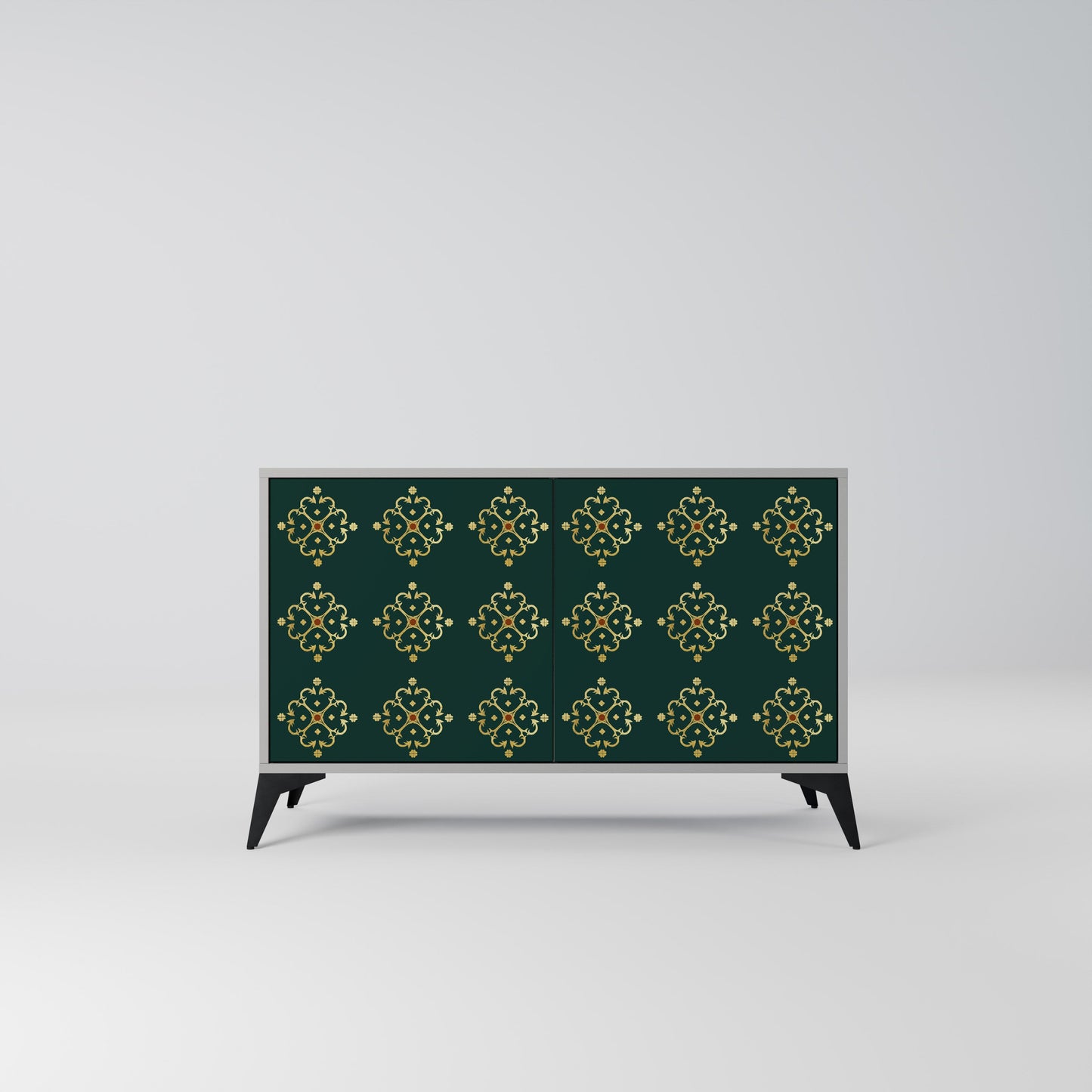 Credenza a 2 ante ROYAL MEDALLION in finitura grigia