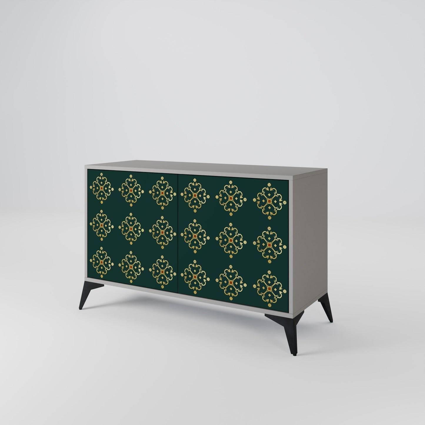 Credenza a 2 ante ROYAL MEDALLION in finitura grigia