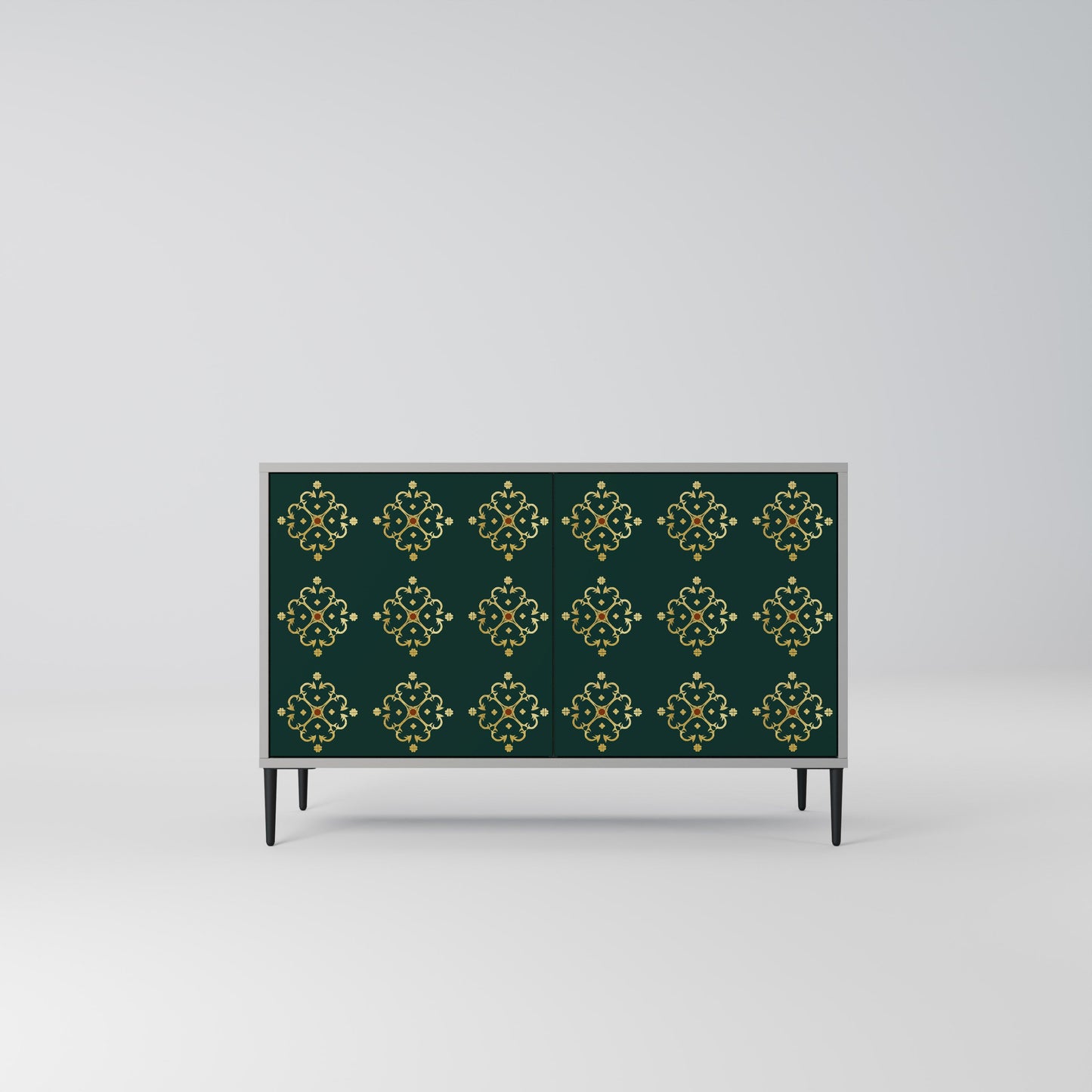 Credenza a 2 ante ROYAL MEDALLION in finitura grigia