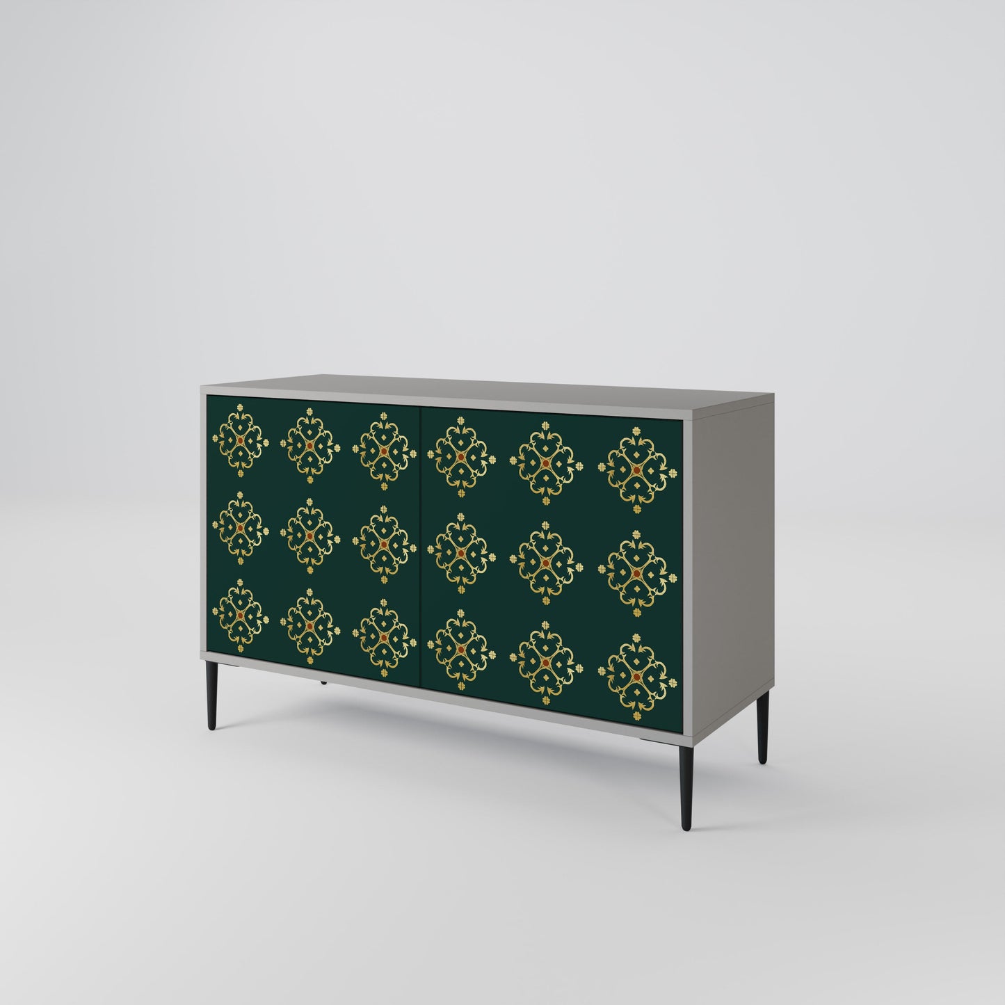 Credenza a 2 ante ROYAL MEDALLION in finitura grigia