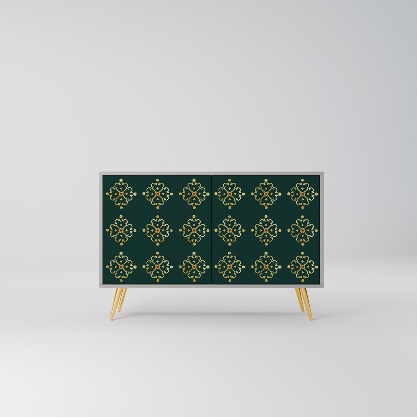 Credenza a 2 ante ROYAL MEDALLION in finitura grigia