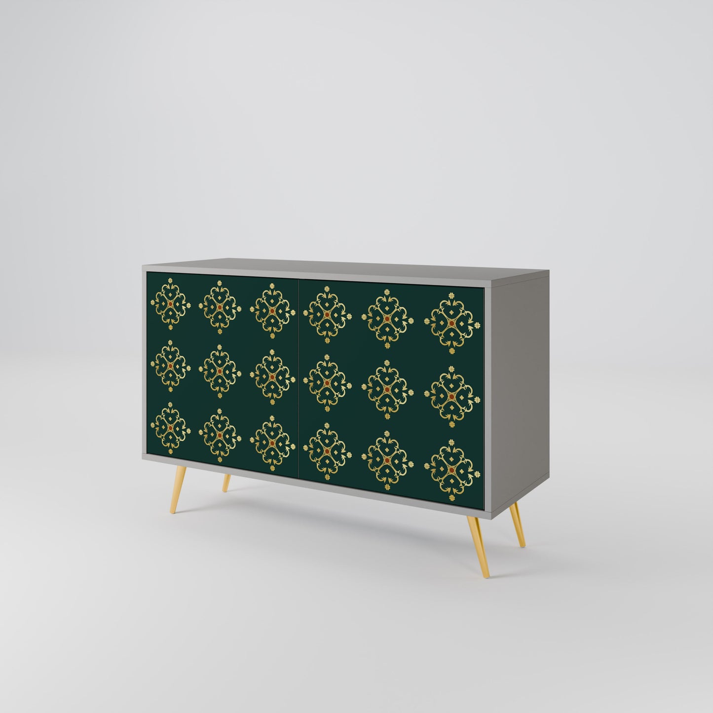 Credenza a 2 ante ROYAL MEDALLION in finitura grigia
