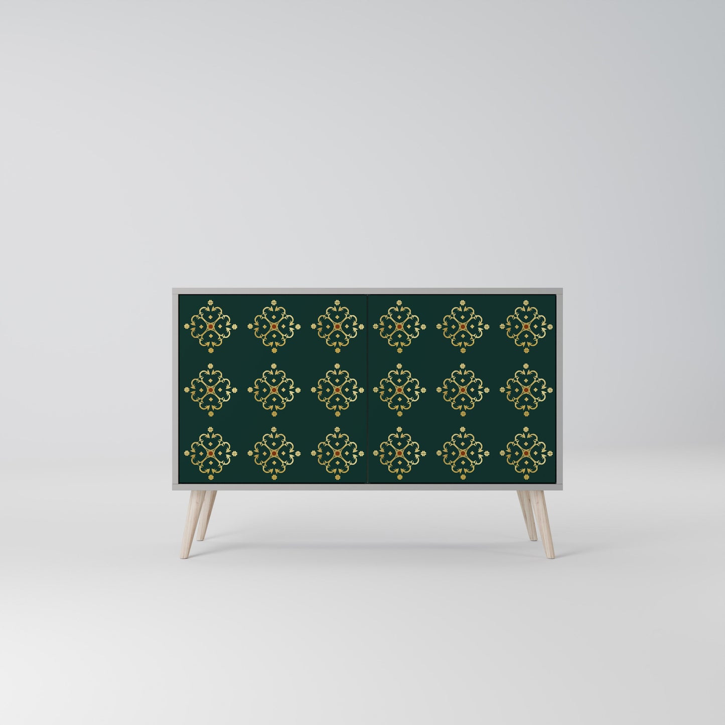 Credenza a 2 ante ROYAL MEDALLION in finitura grigia