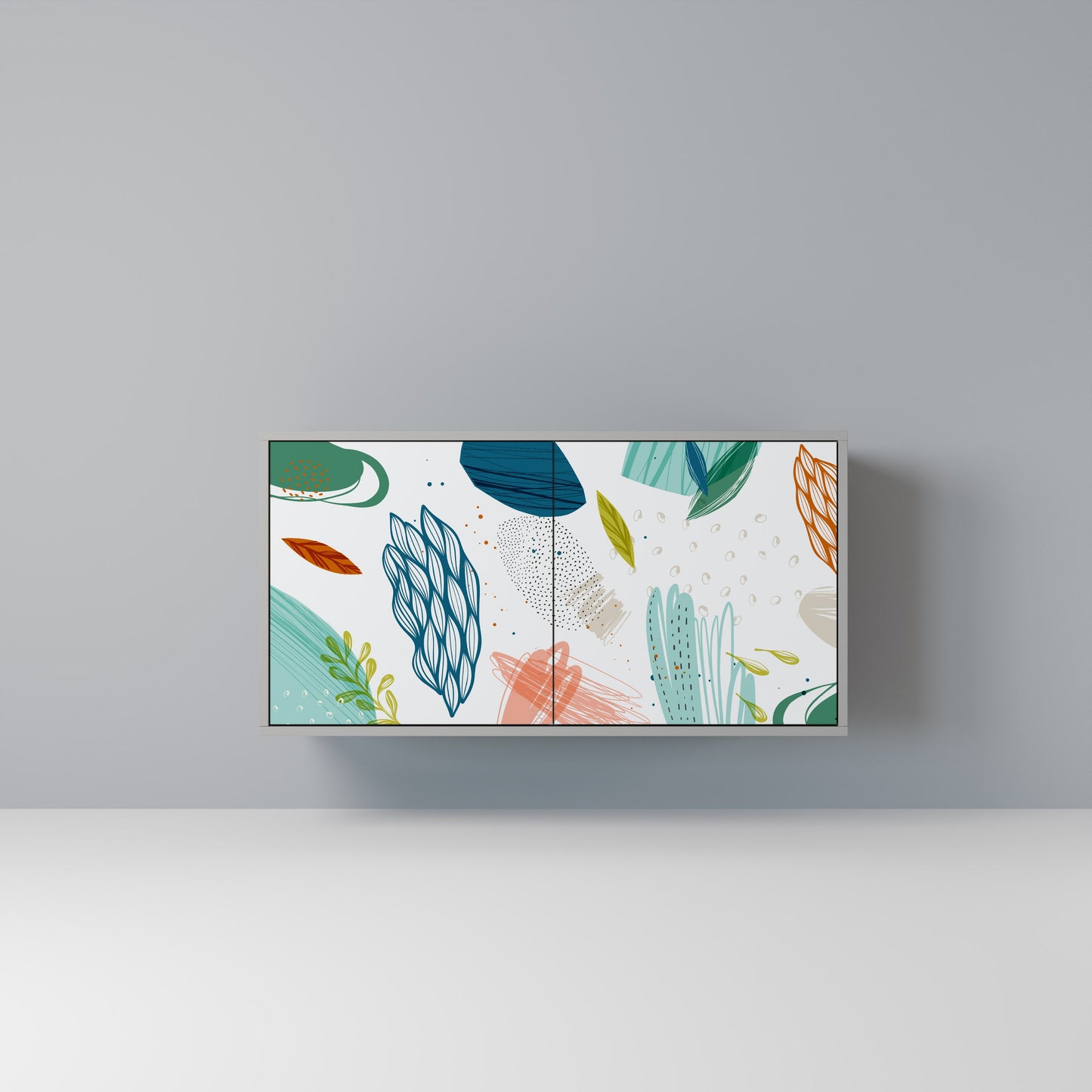 BOTANICAL HURRICANE 2-Door Sideboard in Grey Finish