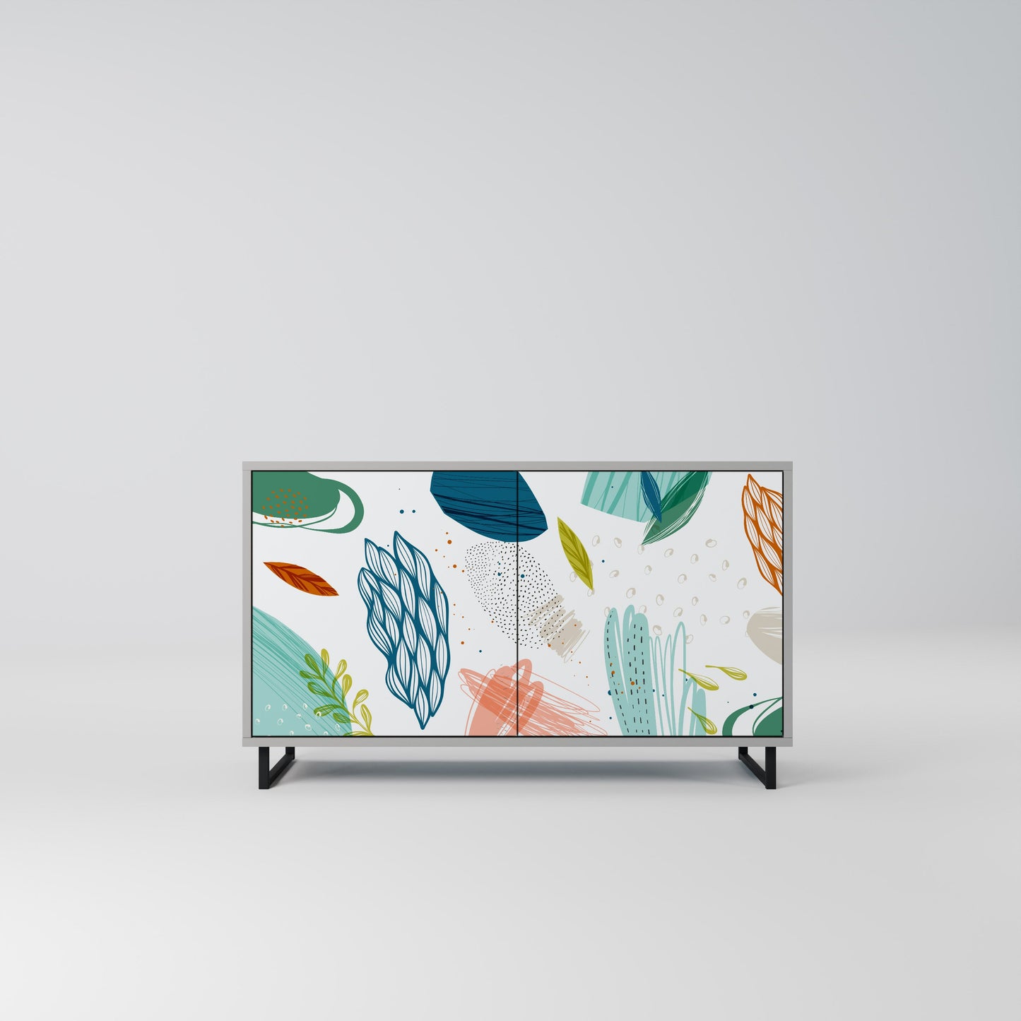 BOTANICAL HURRICANE 2-Door Sideboard in Grey Finish