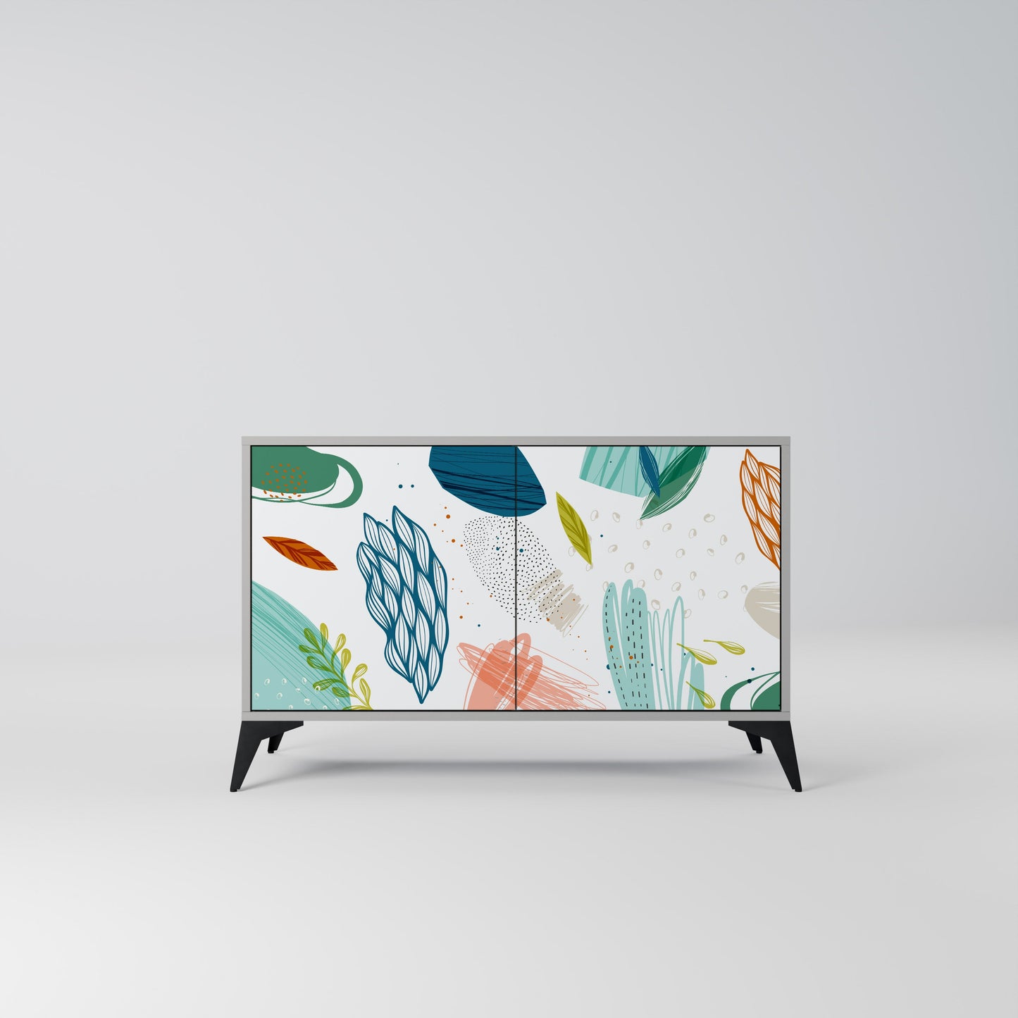 BOTANICAL HURRICANE 2-Door Sideboard in Grey Finish