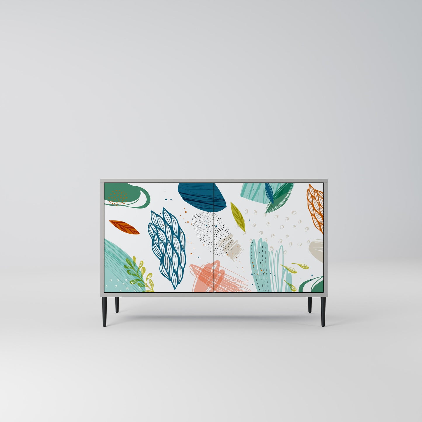 BOTANICAL HURRICANE 2-Door Sideboard in Grey Finish