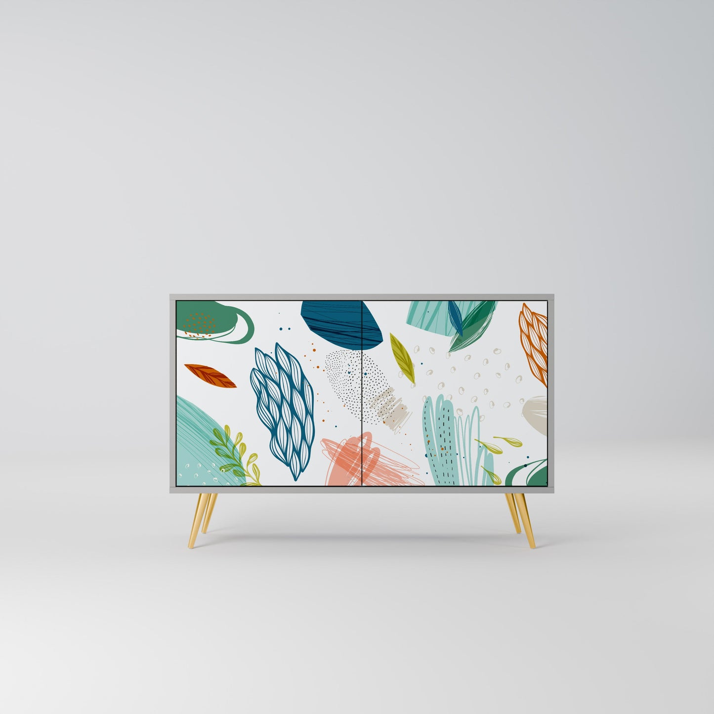 BOTANICAL HURRICANE 2-Door Sideboard in Grey Finish