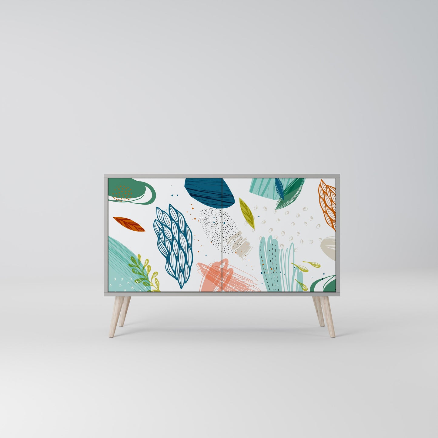 BOTANICAL HURRICANE 2-Door Sideboard in Grey Finish