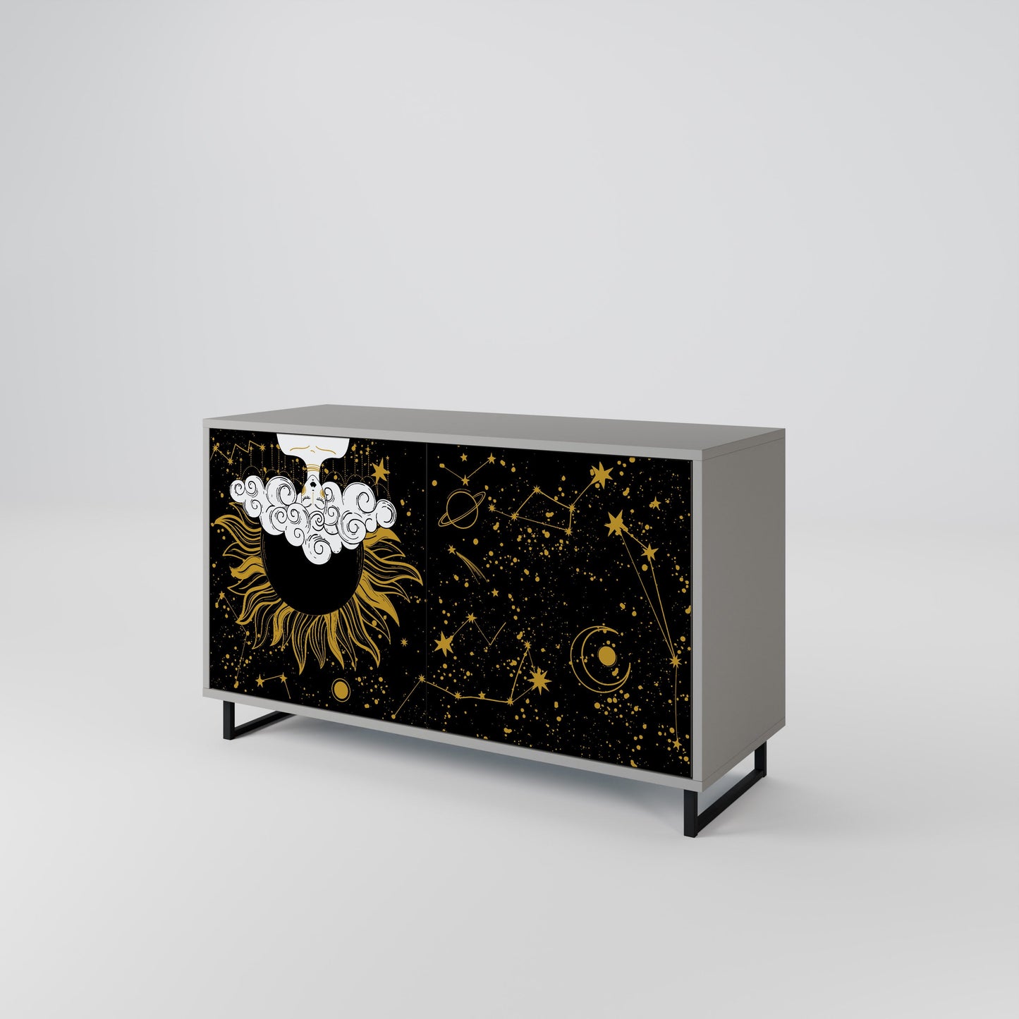 STELLAR CONSTELLATIONS 2-Door Sideboard in Grey Finish
