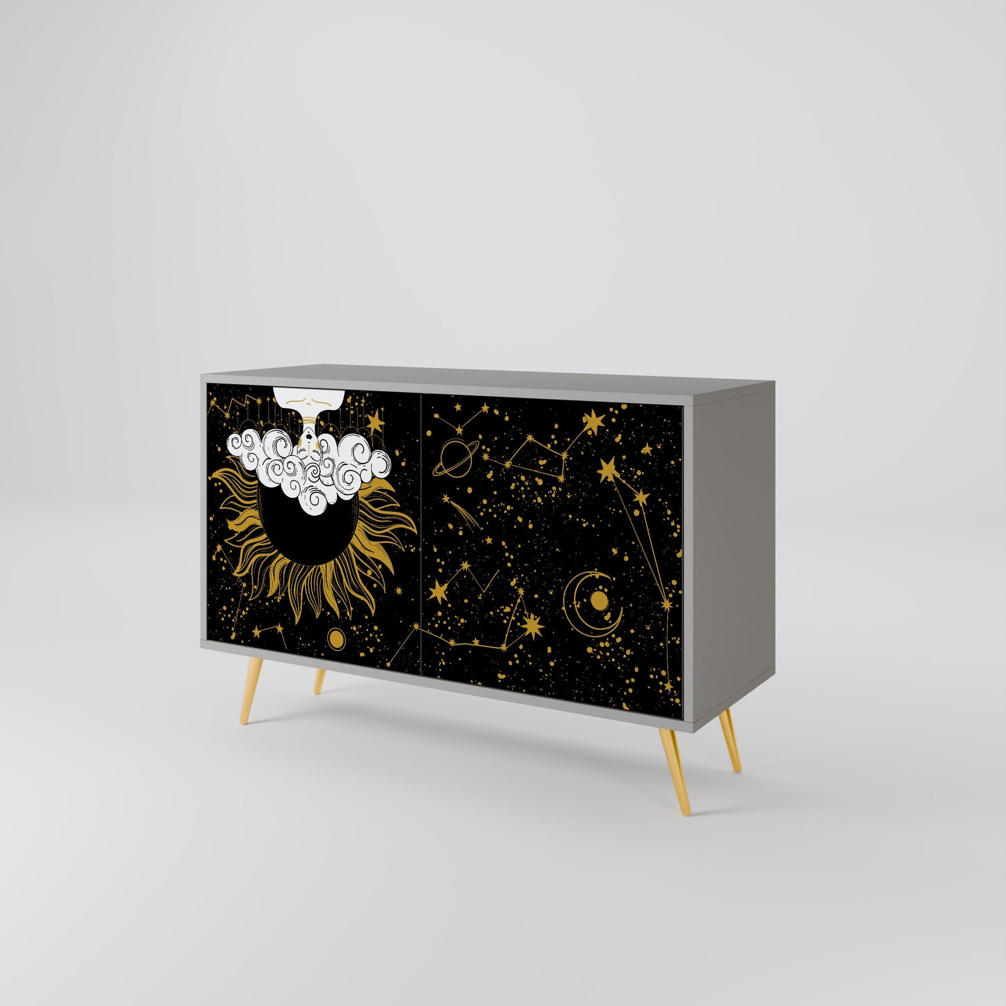 STELLAR CONSTELLATIONS 2-Door Sideboard in Grey Finish