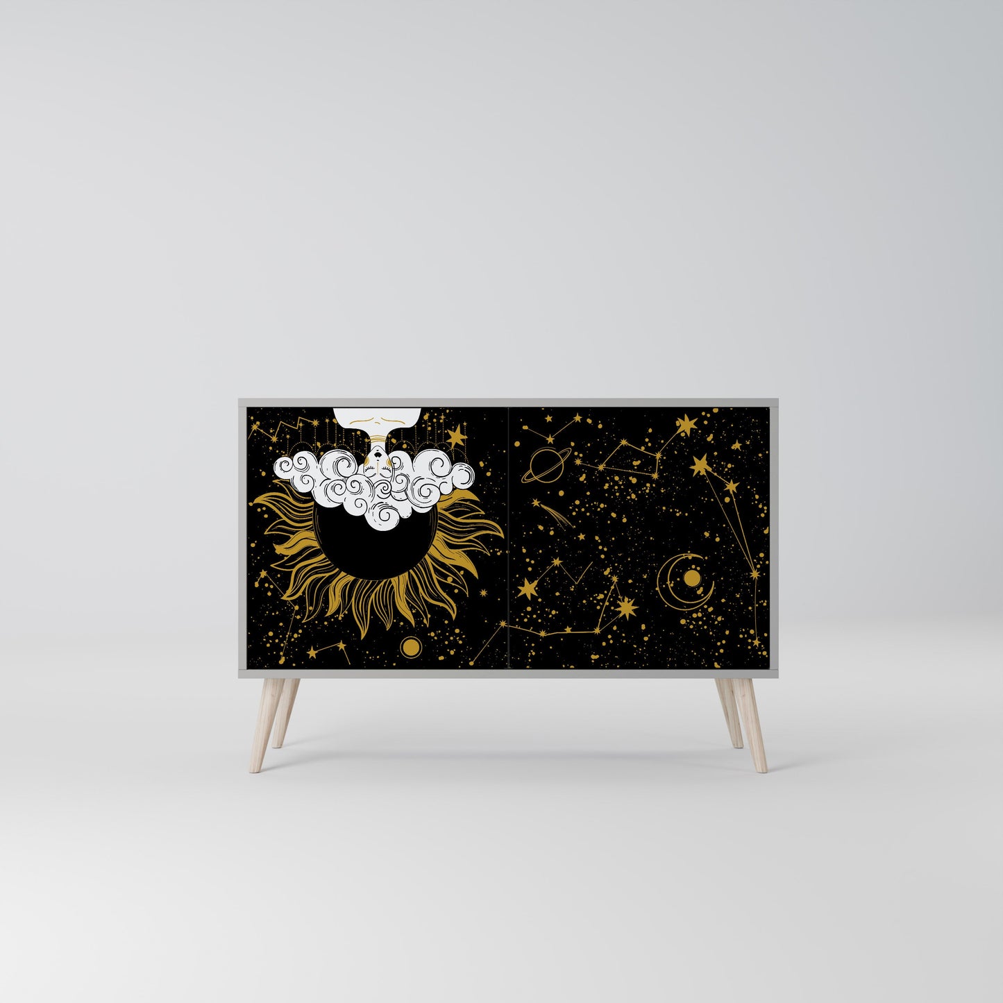 STELLAR CONSTELLATIONS 2-Door Sideboard in Grey Finish