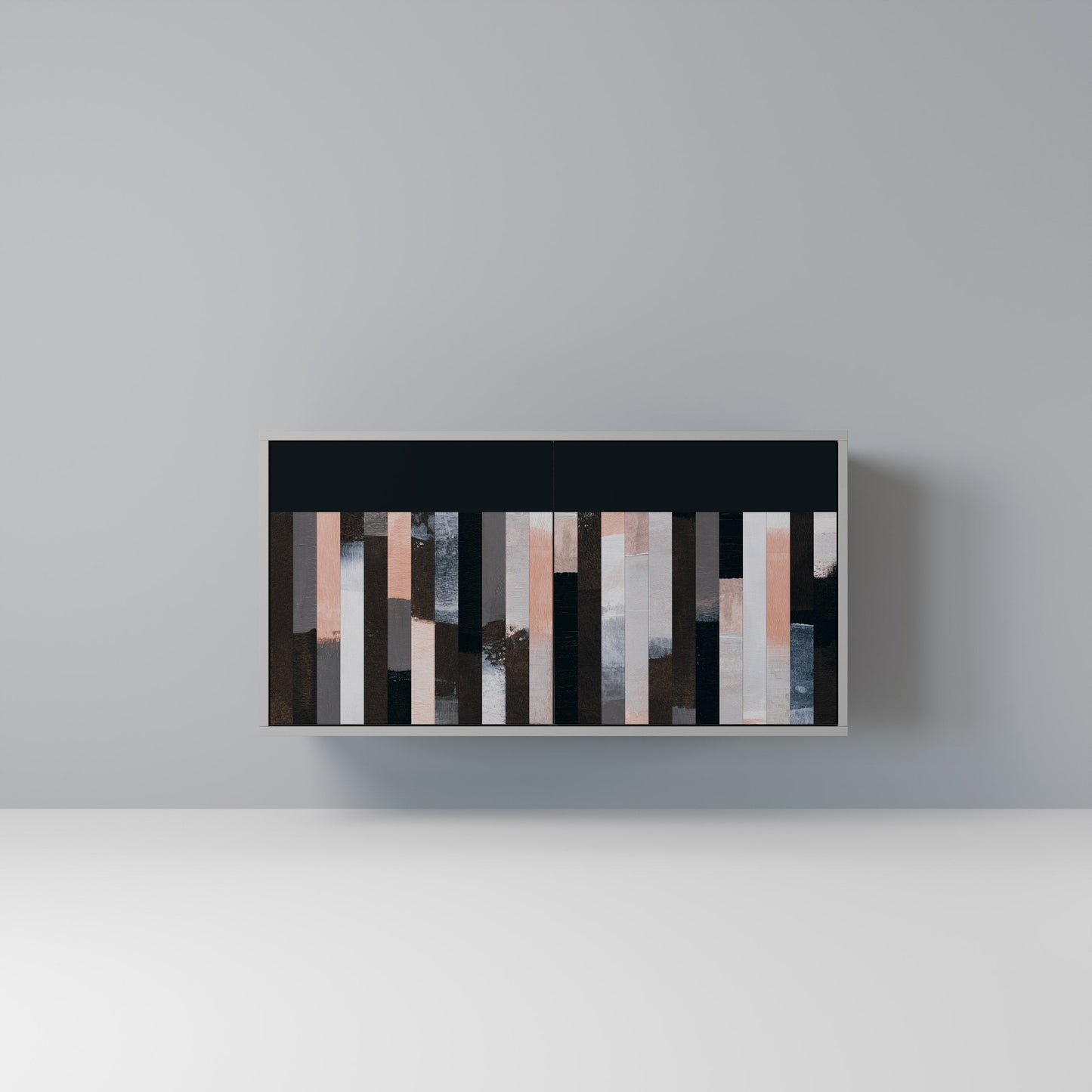 COLLAGE OF RECTANGLES 2-Door Sideboard in Grey Finish