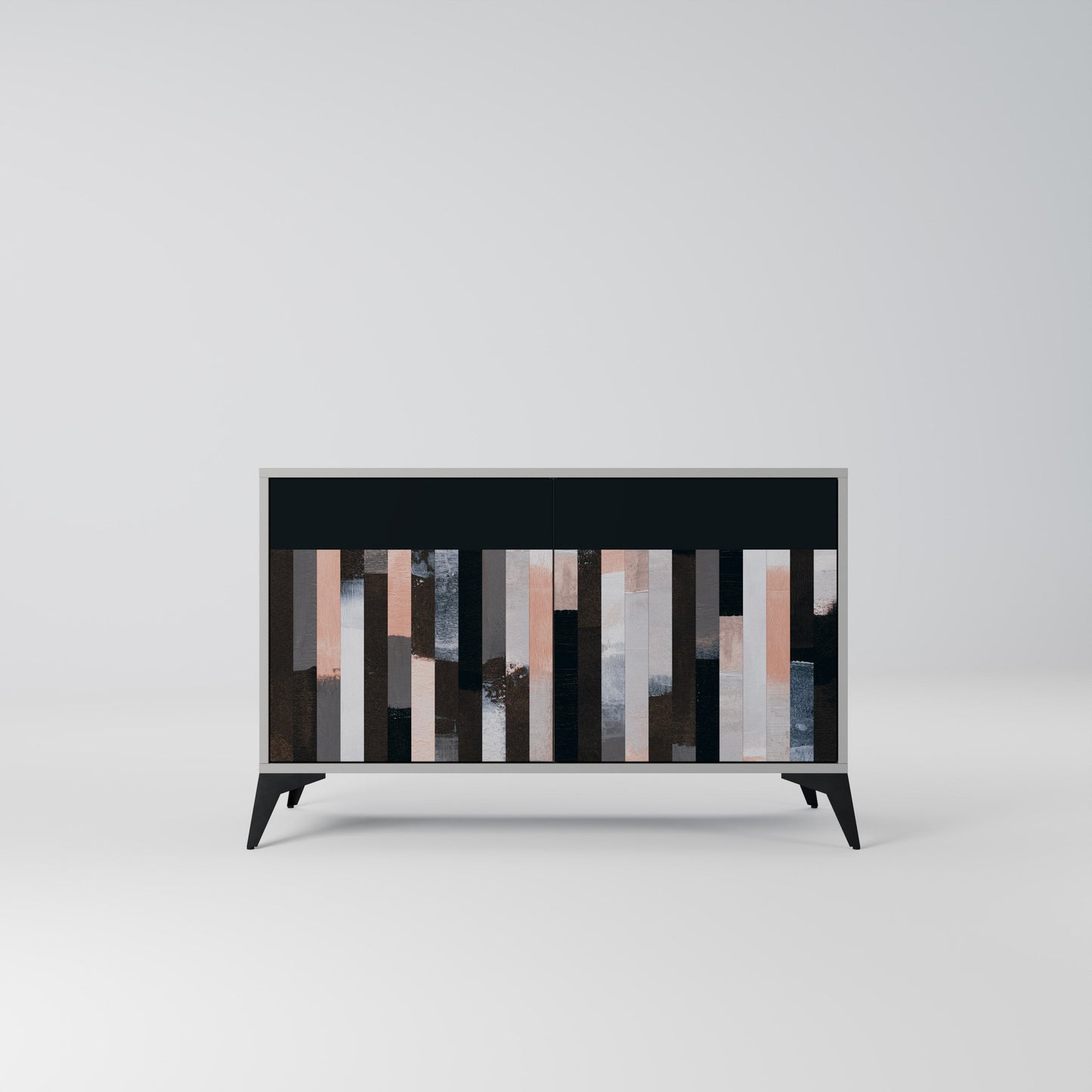 COLLAGE OF RECTANGLES 2-Door Sideboard in Grey Finish