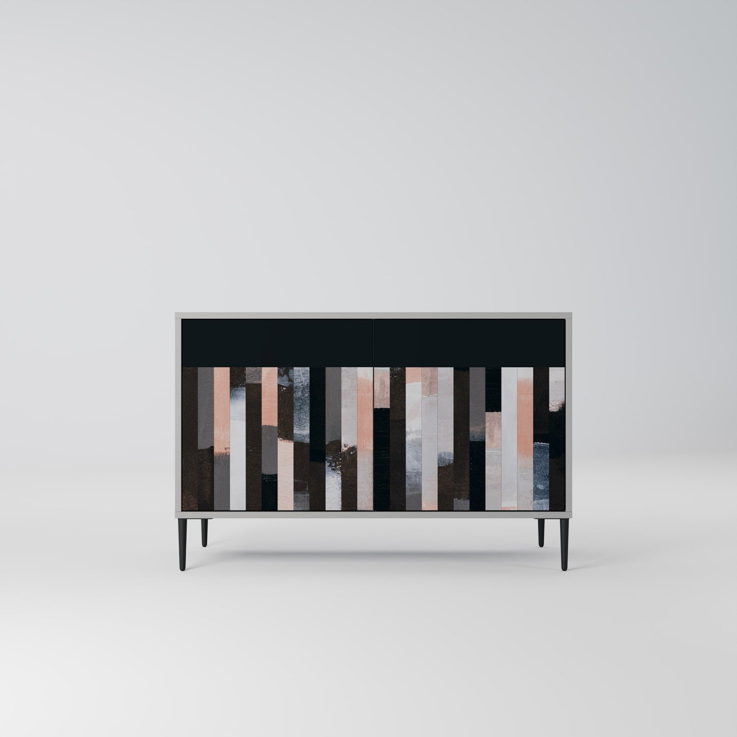 COLLAGE OF RECTANGLES 2-Door Sideboard in Grey Finish