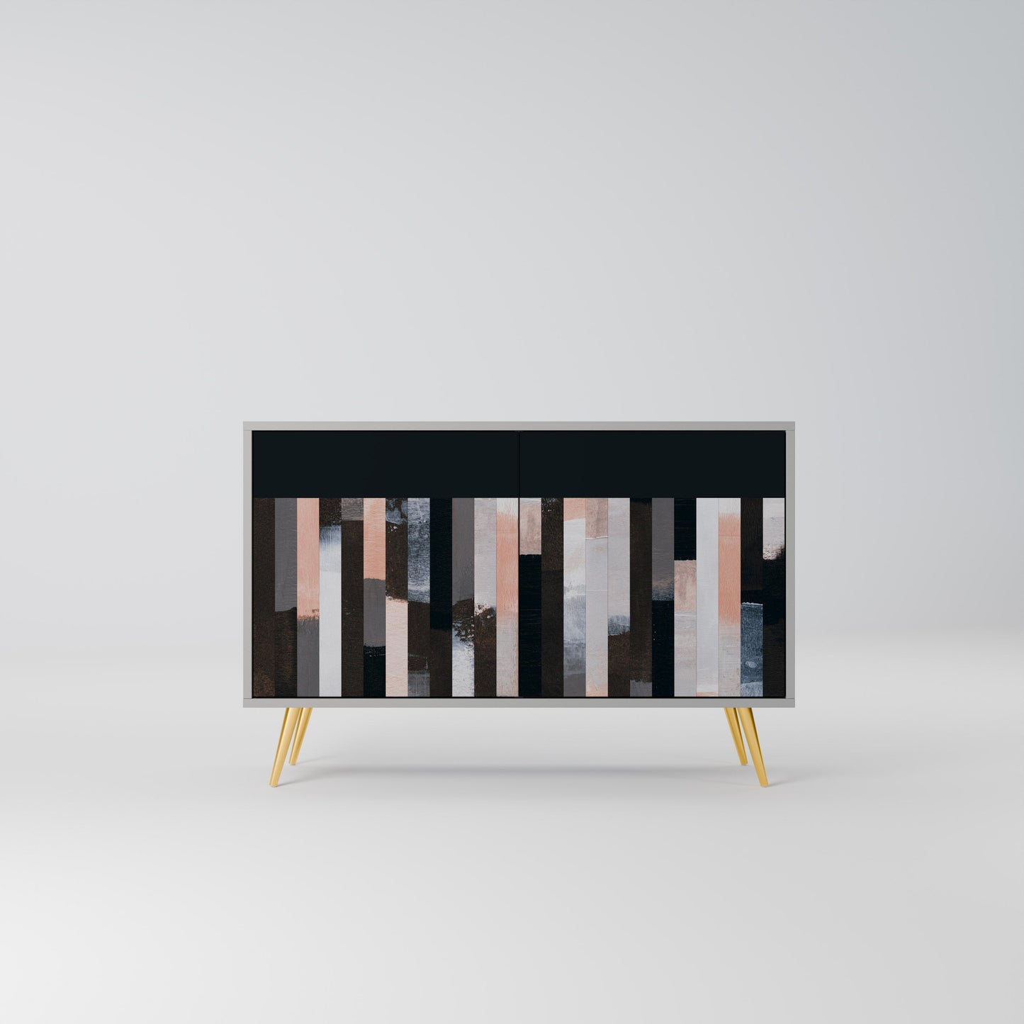 COLLAGE OF RECTANGLES 2-Door Sideboard in Grey Finish