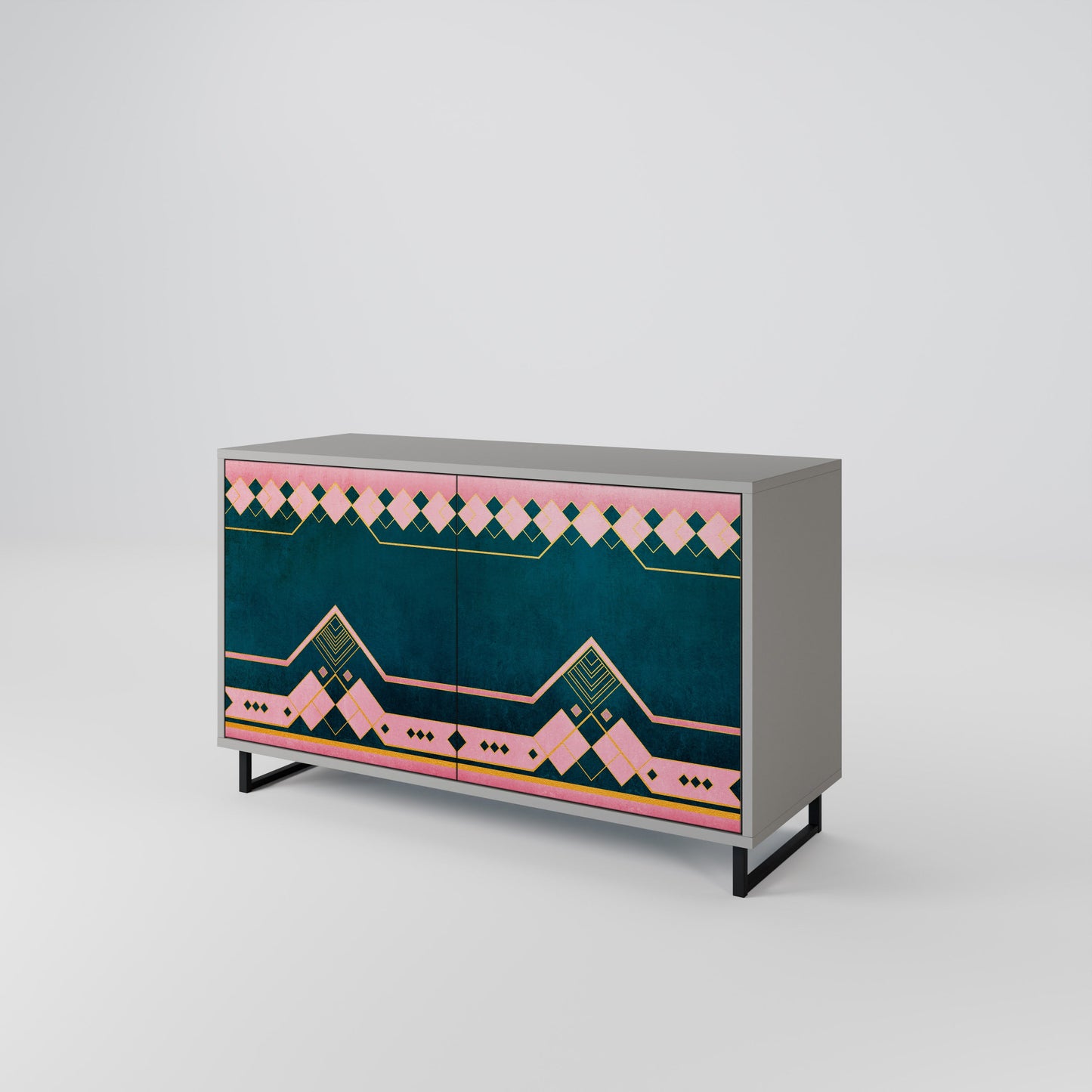 Credenza a 2 ante ROYAL COMPOSITION in finitura grigia